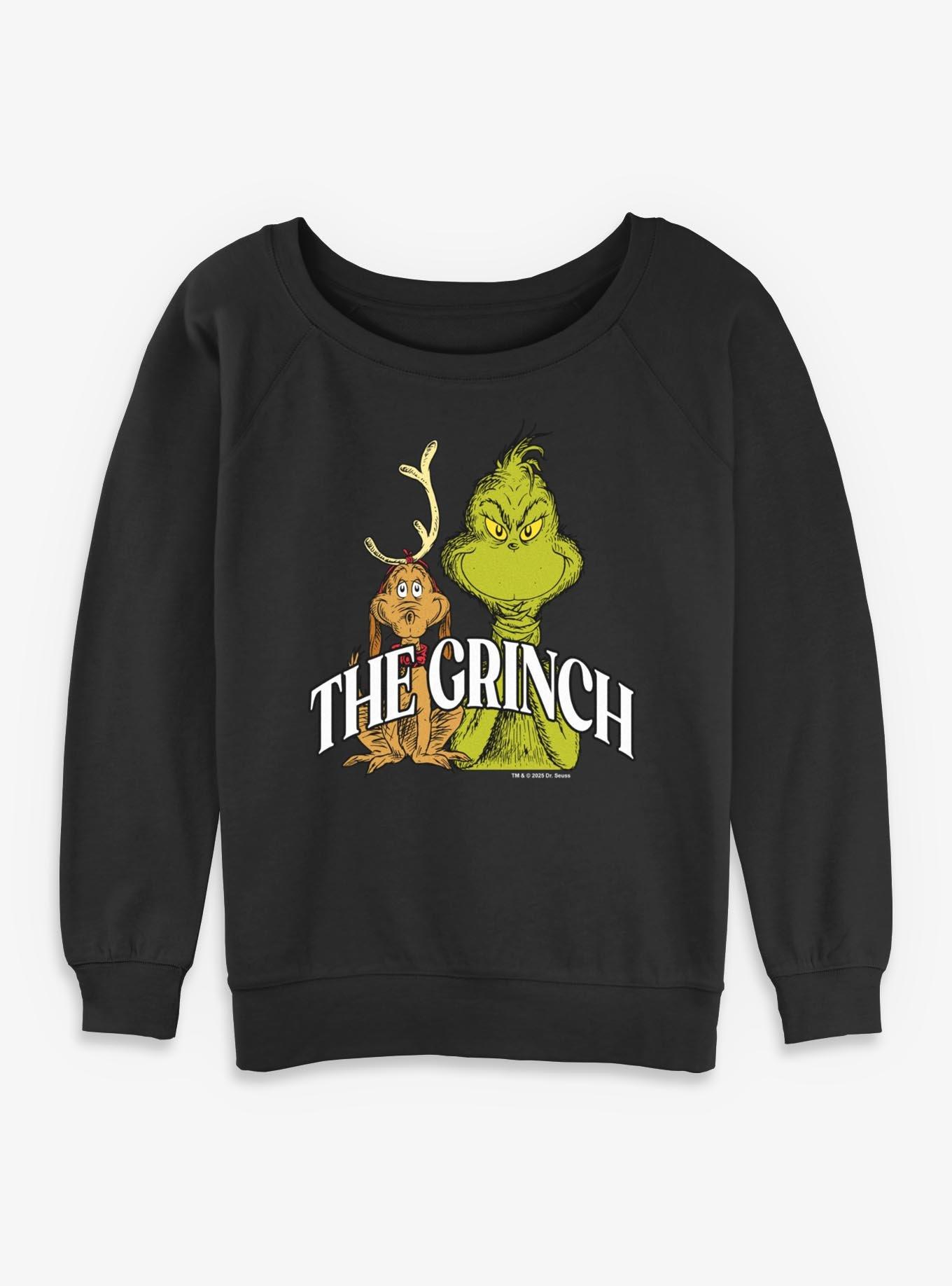 Dr. Seuss How The Grinch Stole Christmas The Grinch & Max Womens Slouchy Sweatshirt