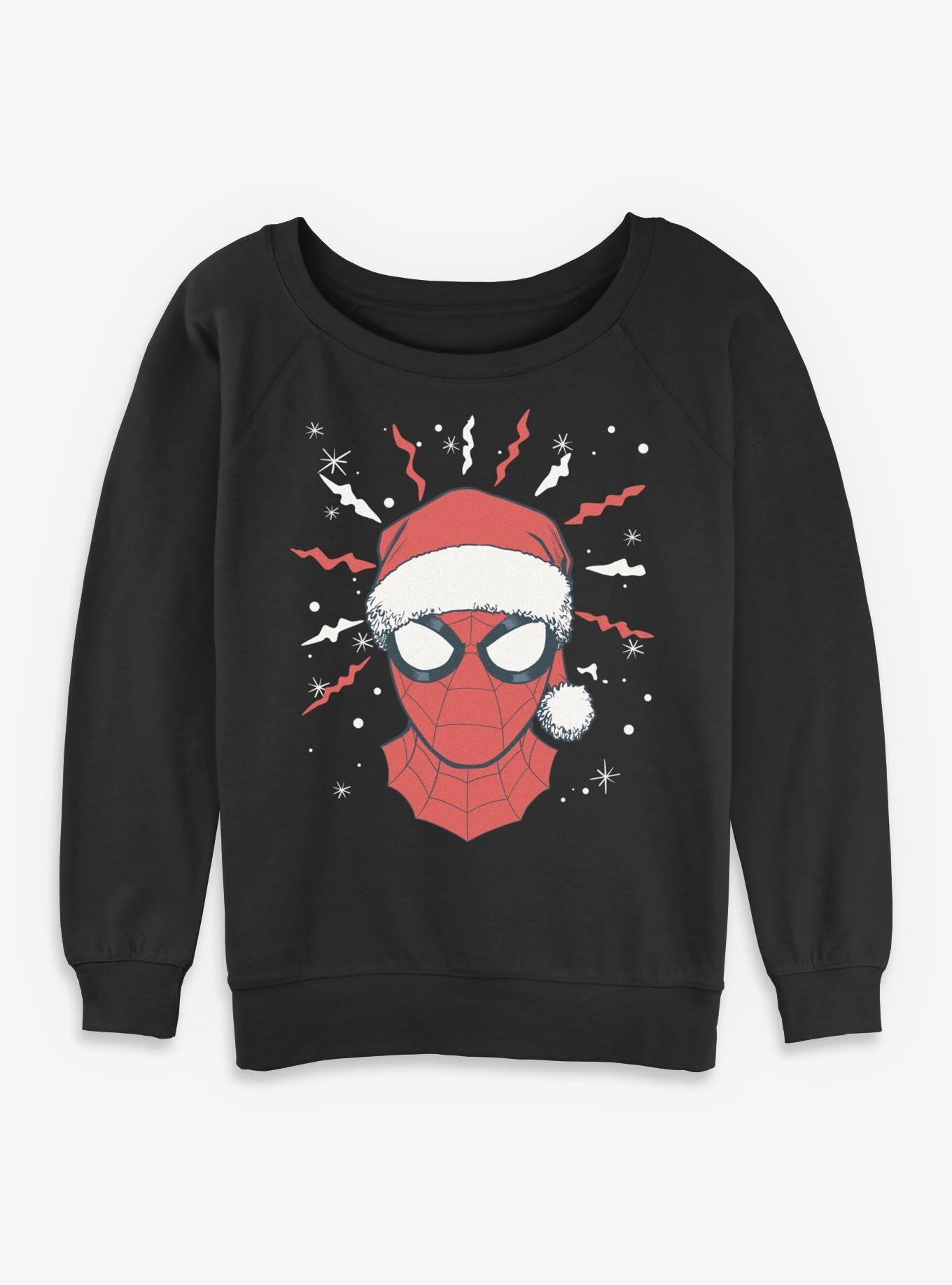 Marvel Spider-Man Xmas Face Womens Slouchy Sweatshirt, , hi-res