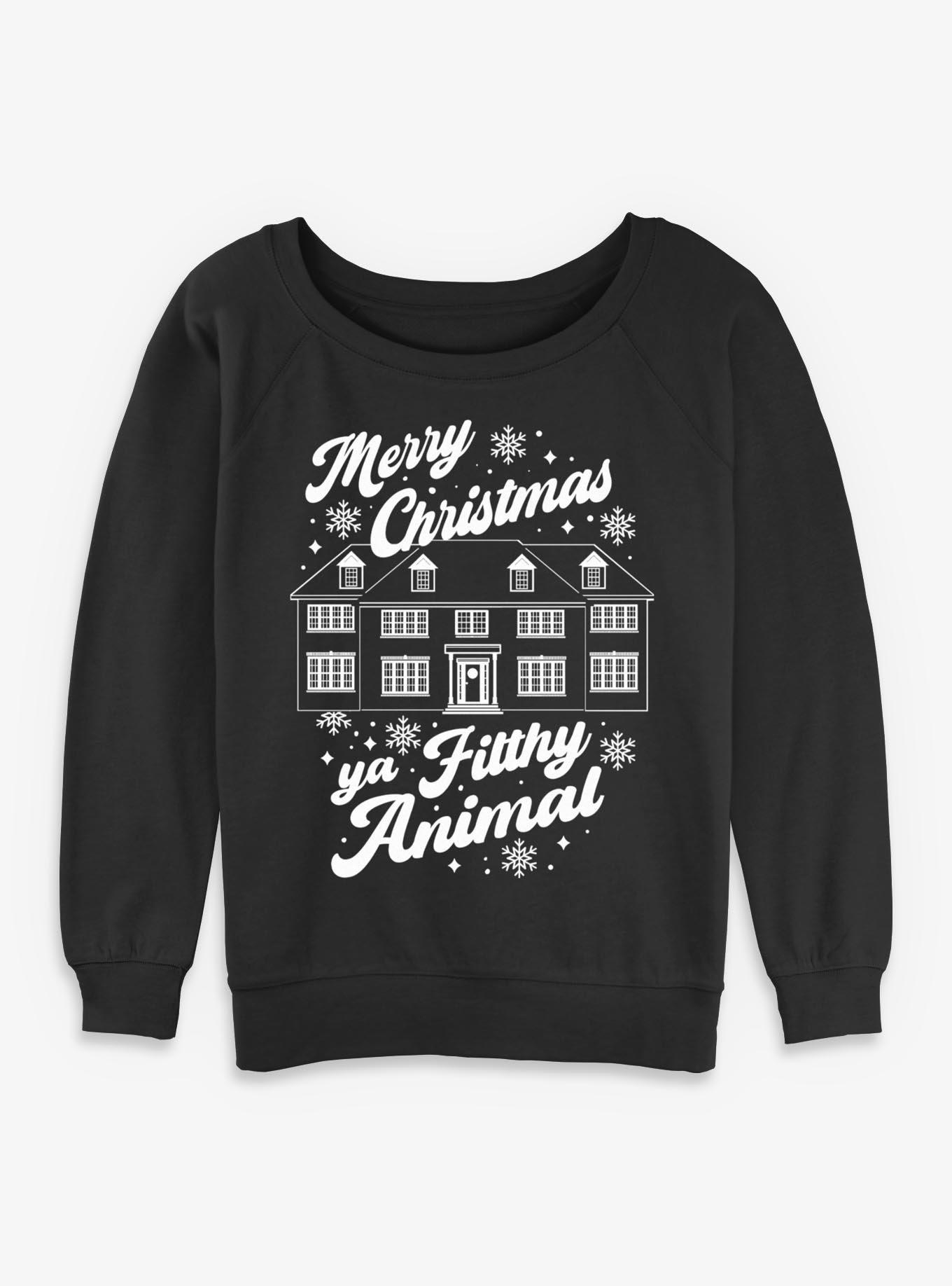 Home Alone Merry Christmas Ya Filthy Animal Womens Slouchy Sweatshirt, , hi-res