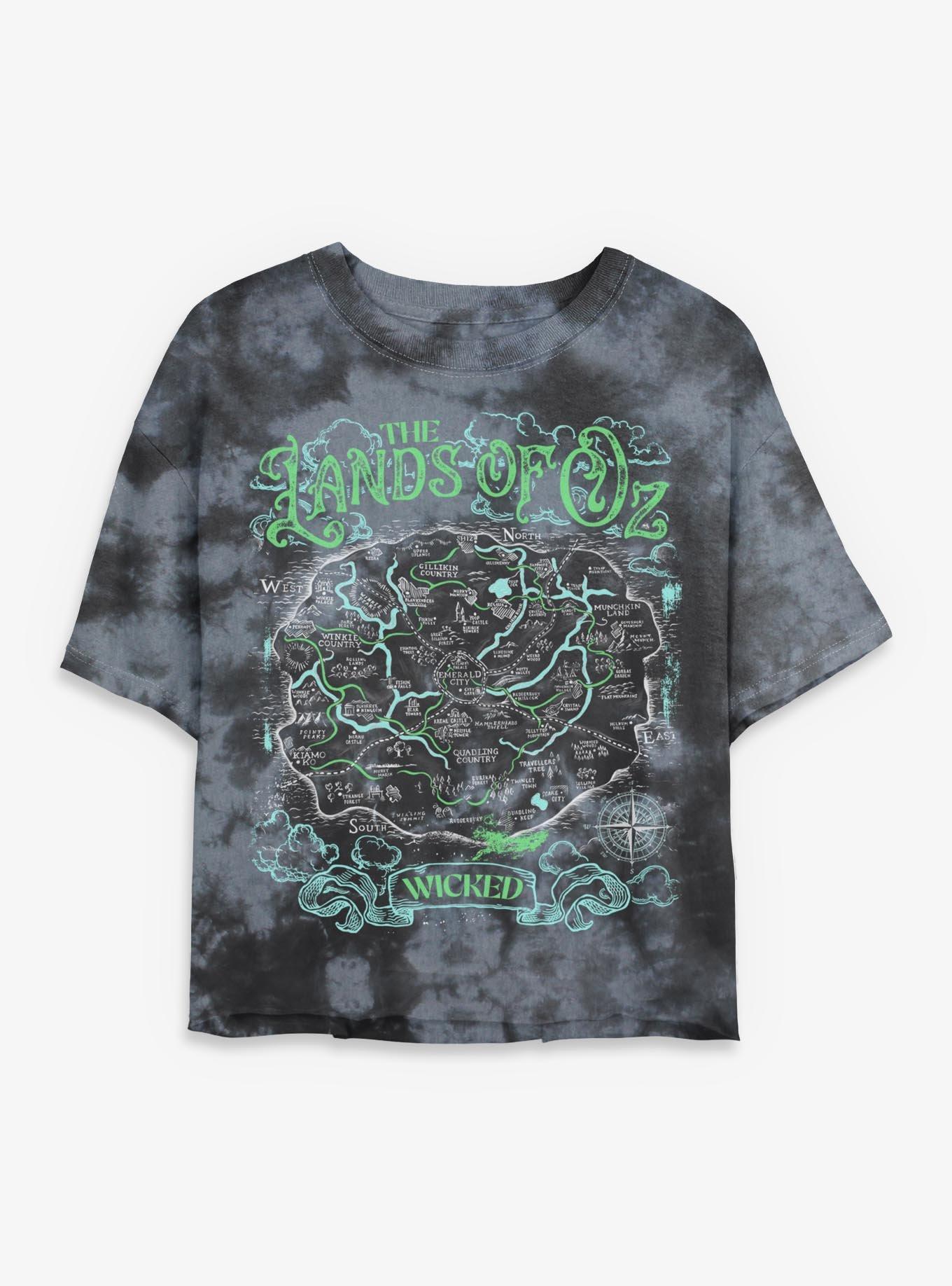 Wicked: For Good The Lands Of Oz Womens Tie-Dye Crop T-Shirt, , hi-res