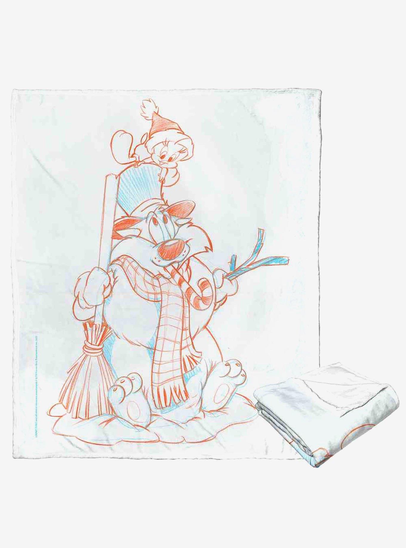 Looney Tunes Sylvester Snowman Silk Touch Throw Blanket , , hi-res