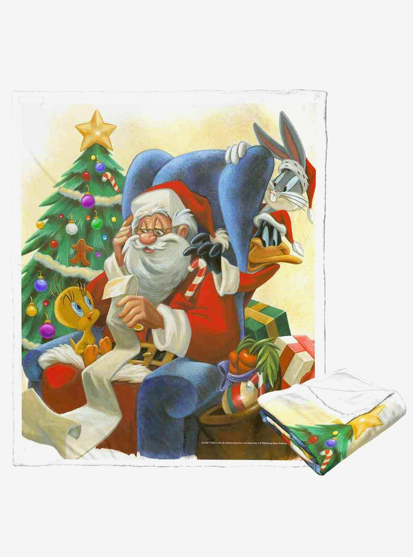 Looney Tunes Check It Twice Silk Touch Throw Blanket , , hi-res