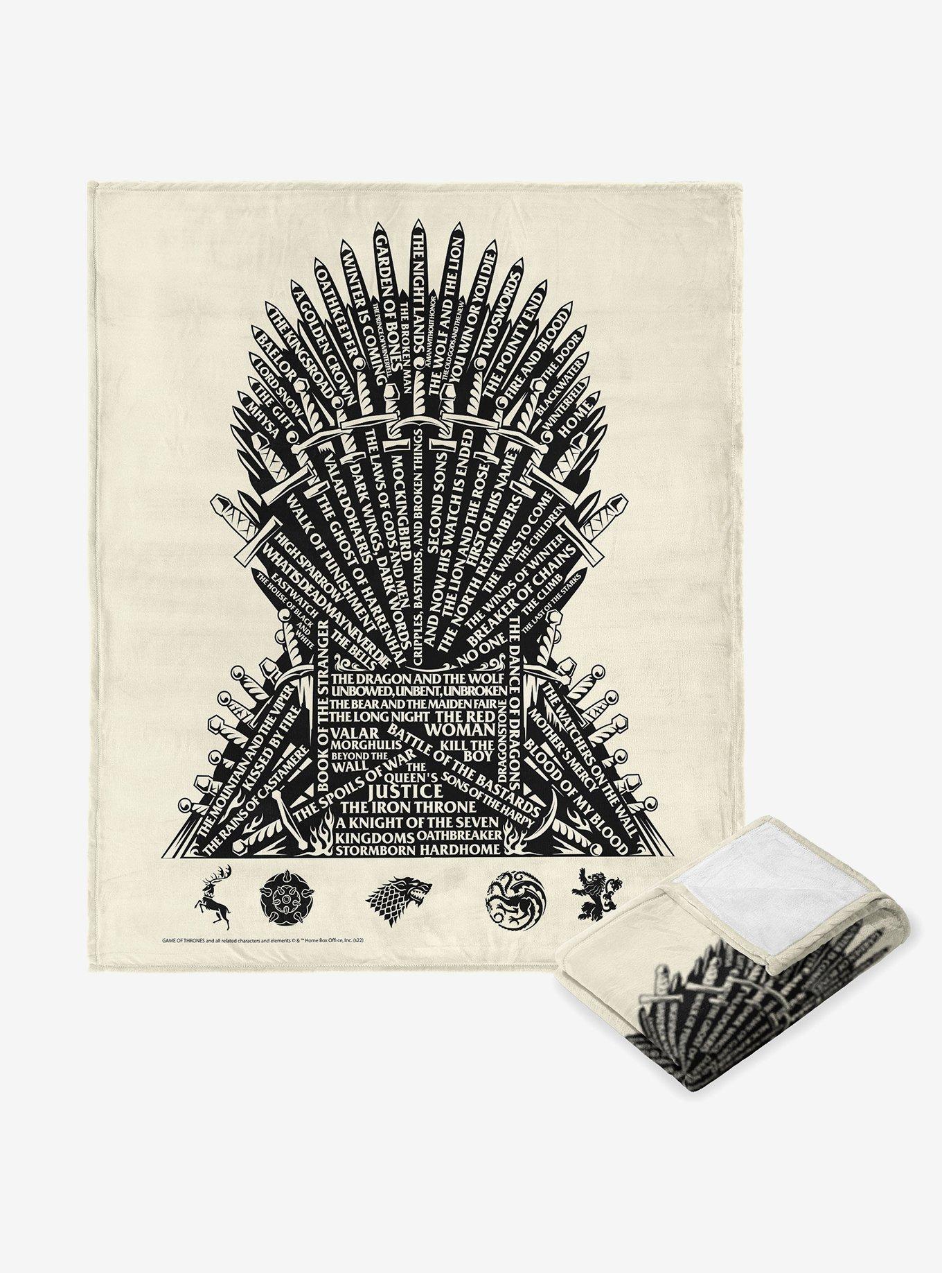 Game Of Thrones Throne Of Words Silk Touch Throw Blanket, , hi-res