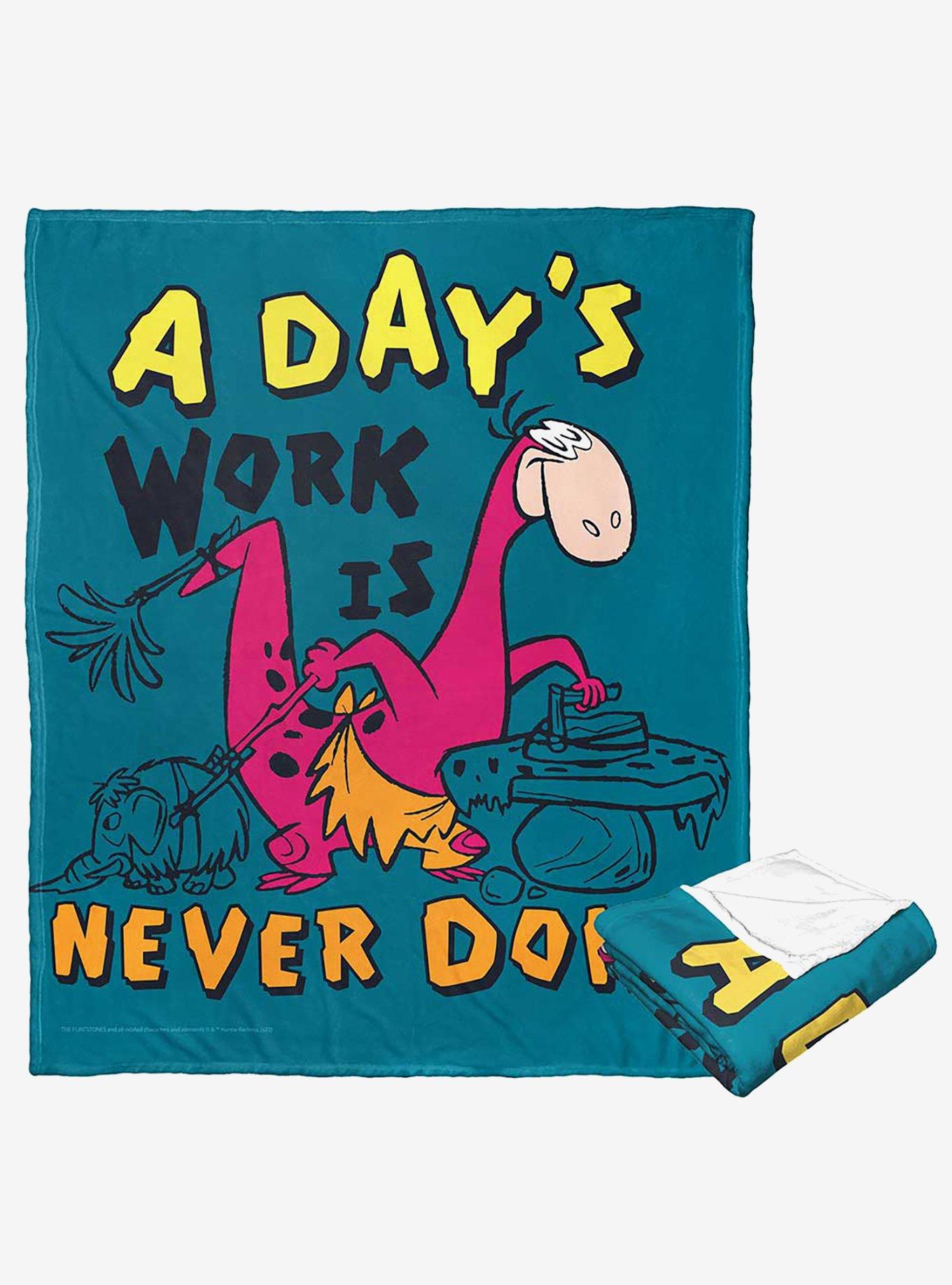 The Flintstones All In A Days Worik Silk Touch Throw Blanket , , hi-res