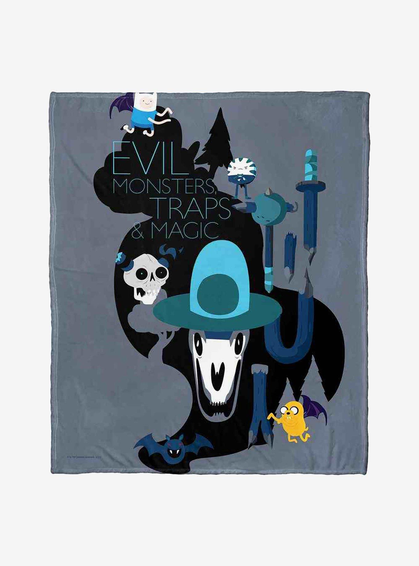 Adventure Time Monsters Traps And Magic Silk Touch Throw Blanket , , hi-res