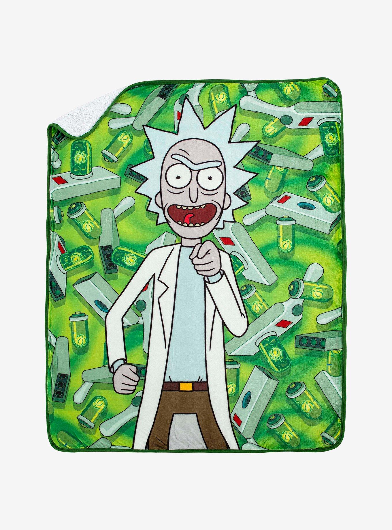 Rick and Morty Winning Silk Touch Sherpa Blanket , , hi-res