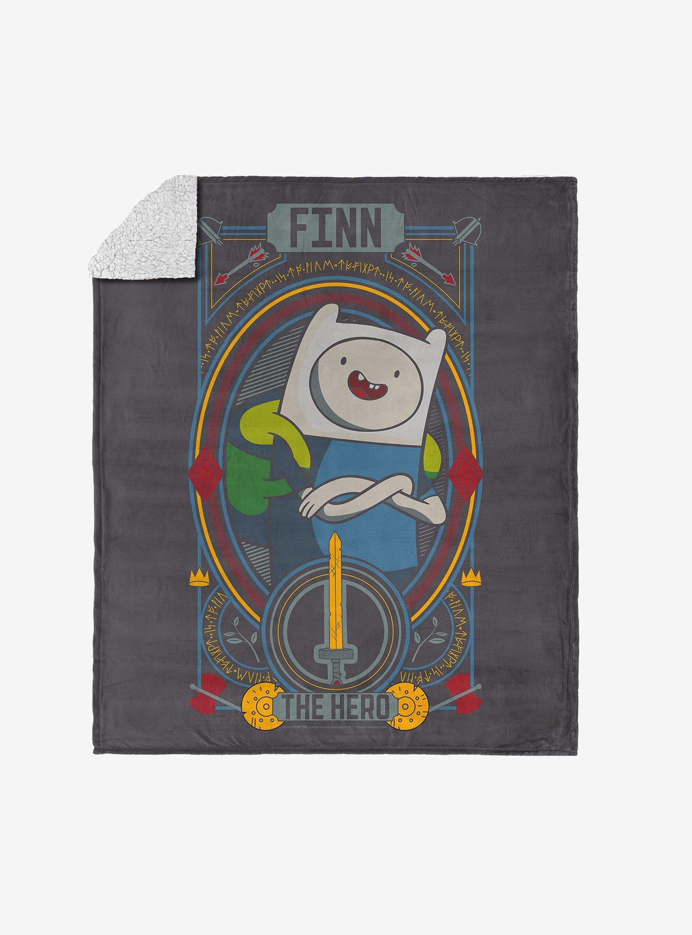 Adventure Time Finn The Hero Silk Touch Sherpa Throw Blanket , , hi-res