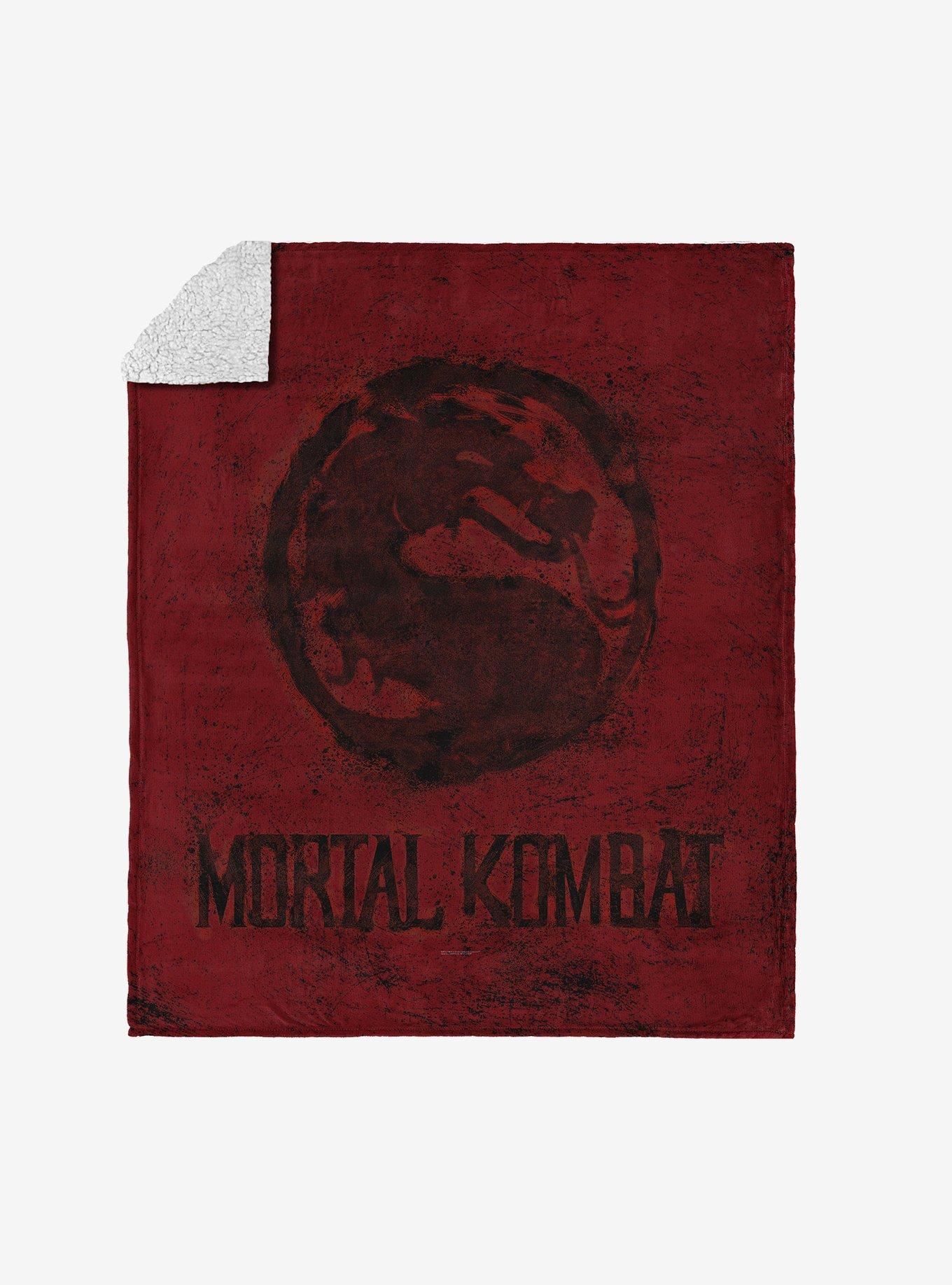 Mortal Kombat Logo_ Red Silk Touch Sherpa Throw Blanket , , hi-res