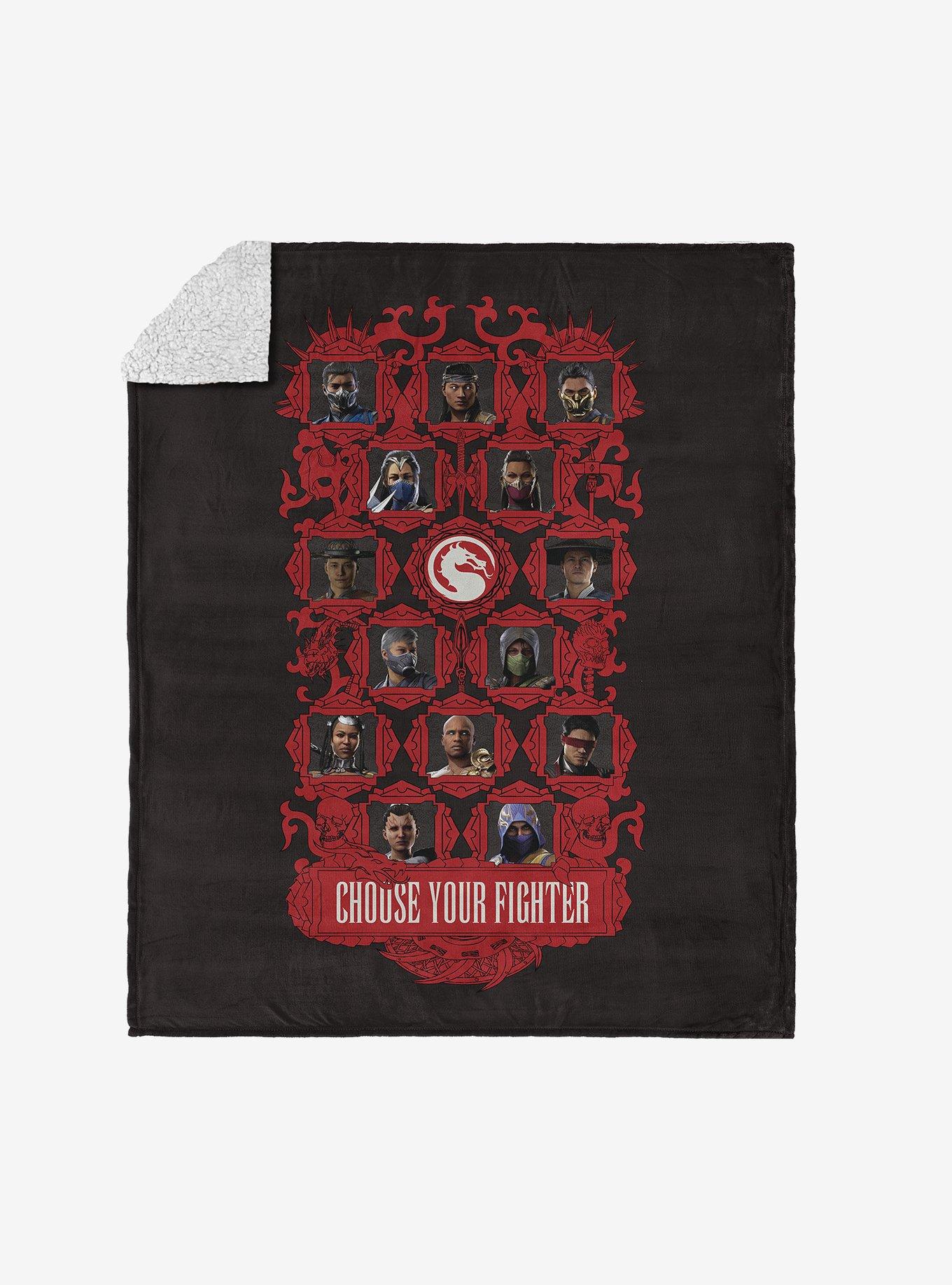 Mortal Kombat Choose Your Fighter Silk Touch Sherpa Throw Blanket , , hi-res