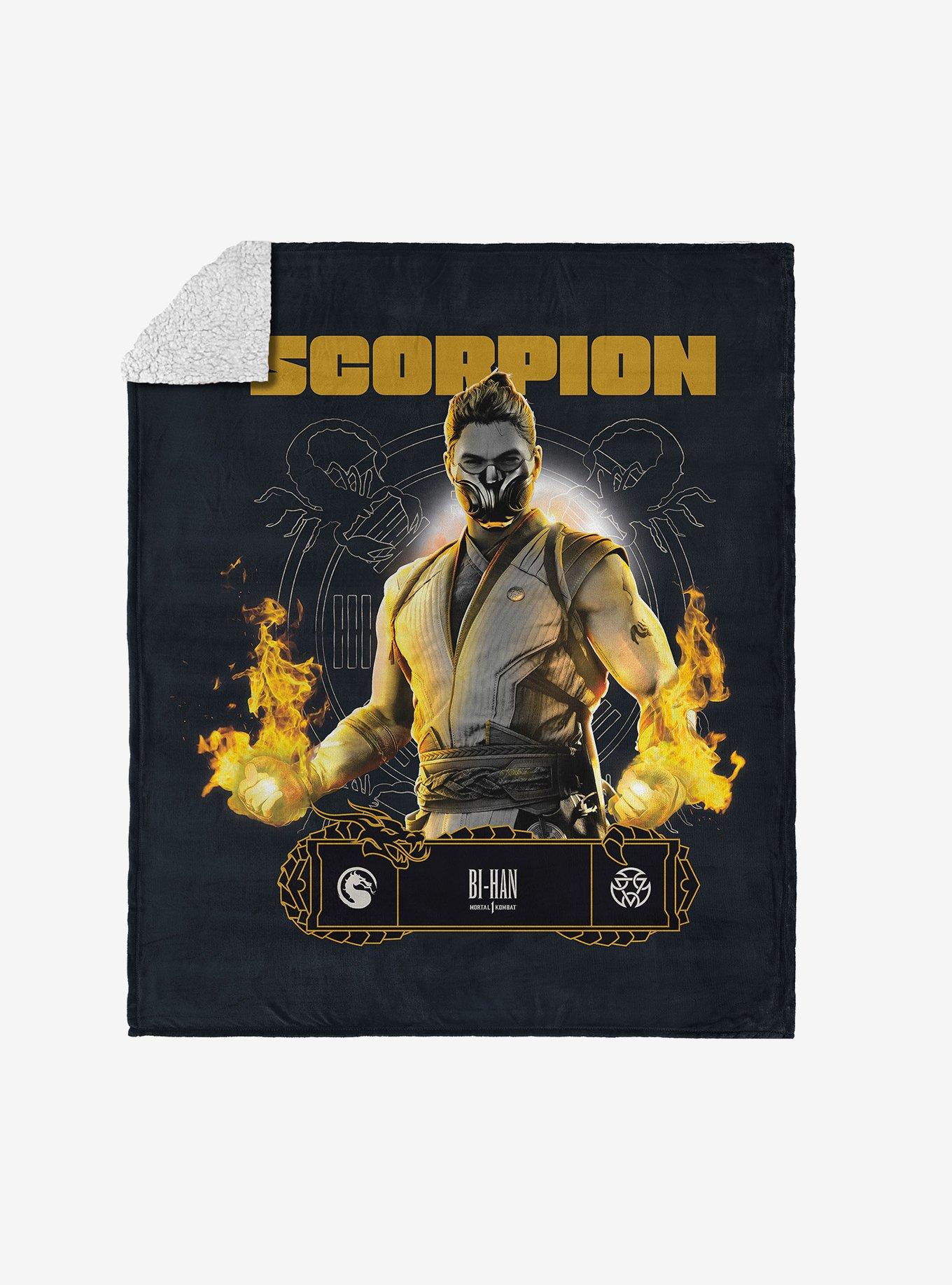 Mortal Kombat Scorpion Bi-han Silk Touch Sherpa Throw Blanket , , hi-res