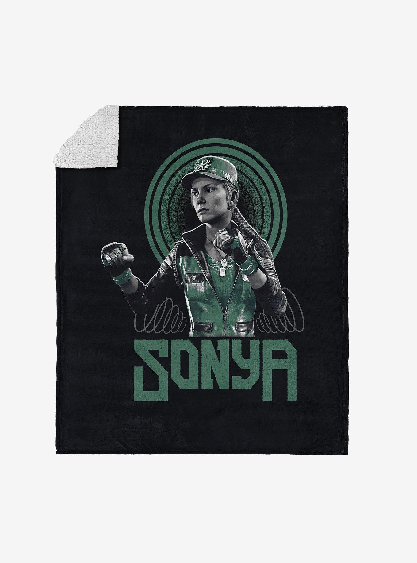 Mortal Kombat Sonya Silk Touch Sherpa Throw Blanket , , hi-res