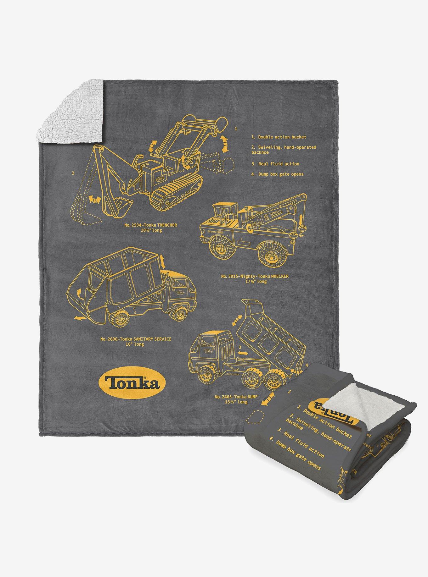Tonka Truck Sketches Silk Touch Sherpa Throw Blanket , , hi-res
