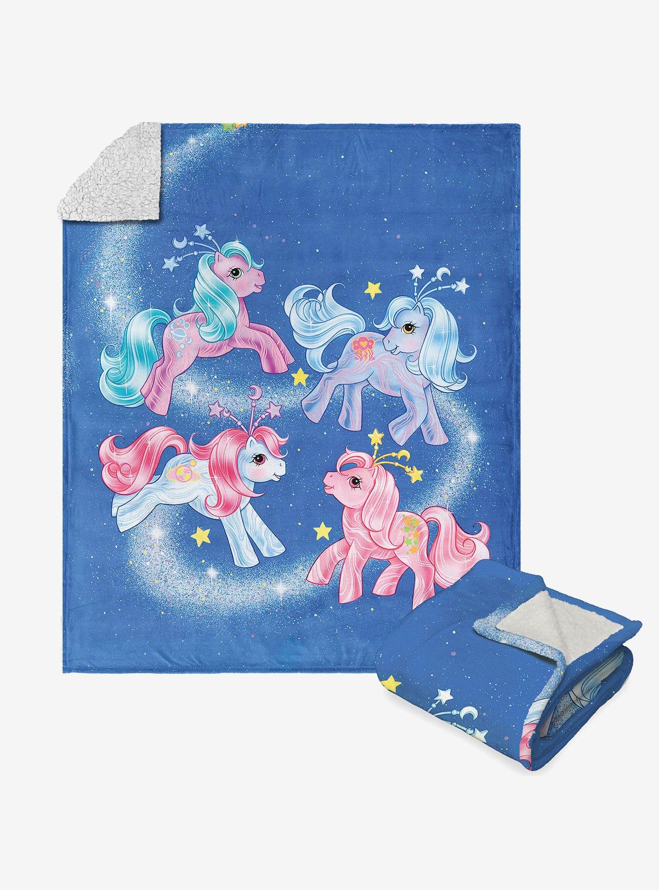 My Little Pony Retro Space Ponies Silk Touch Sherpa Throw Blanket , , hi-res