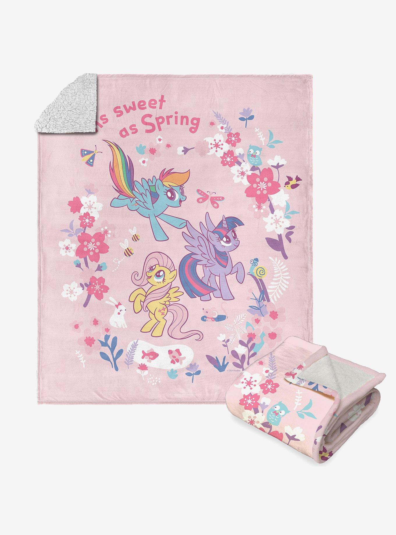 My Little Pony Spring Ponies Silk Touch Sherpa Throw Blanket, , hi-res