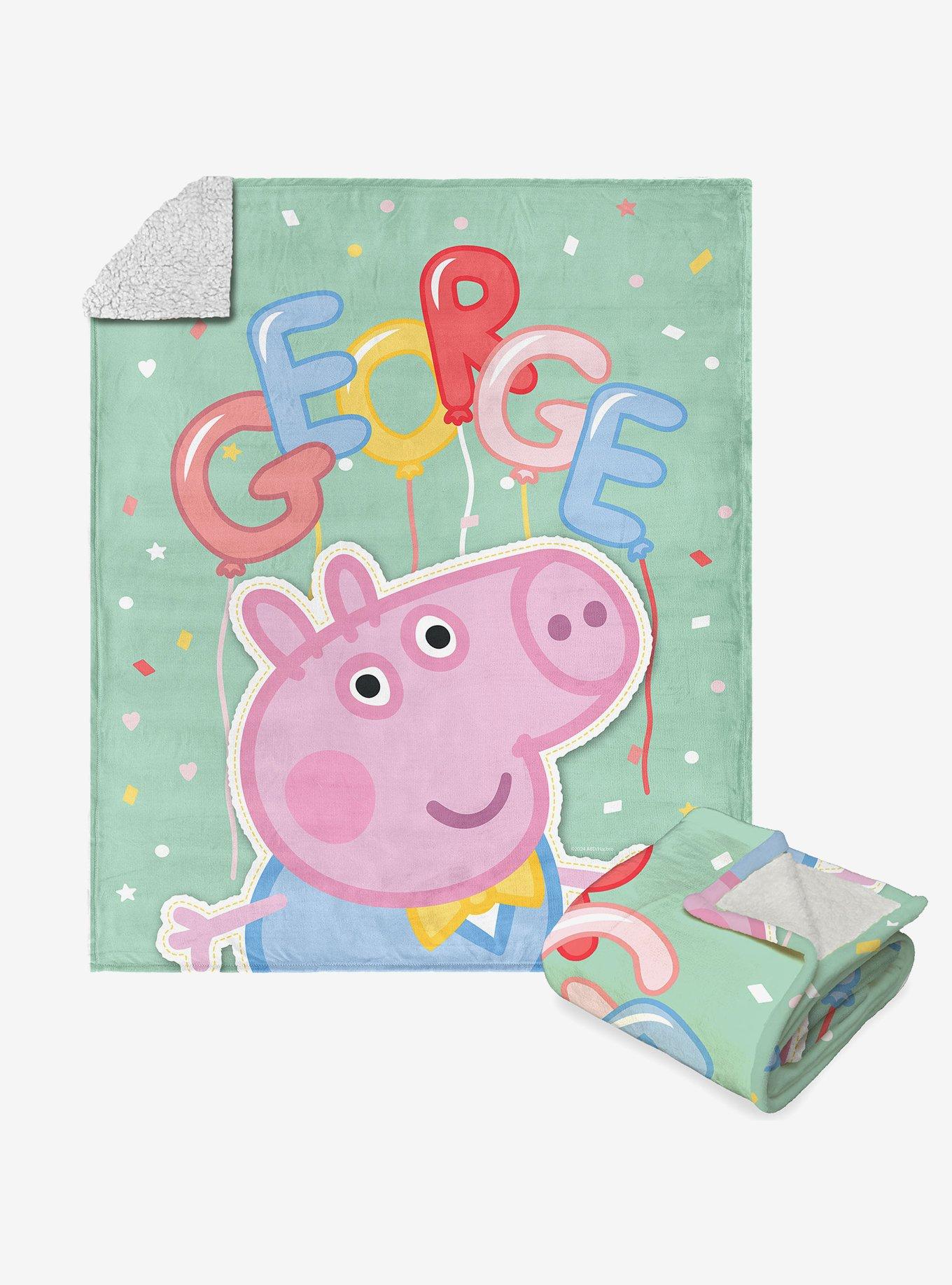 Peppa Pig George Balloons Silk Touch Sherpa Throw Blanket, , hi-res