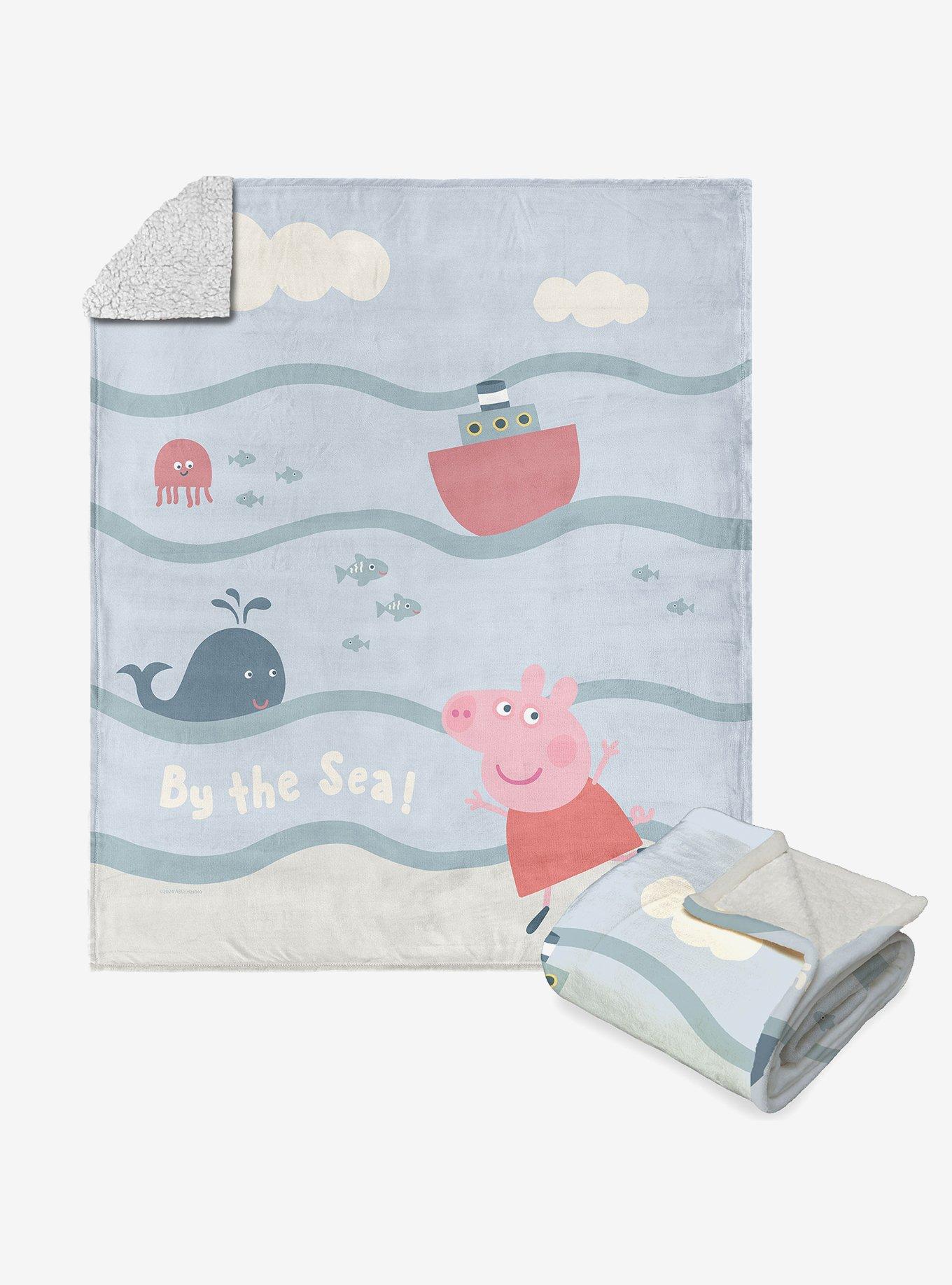 Peppa Pig By The Sea Silk Touch Sherpa Throw Blanket , , hi-res