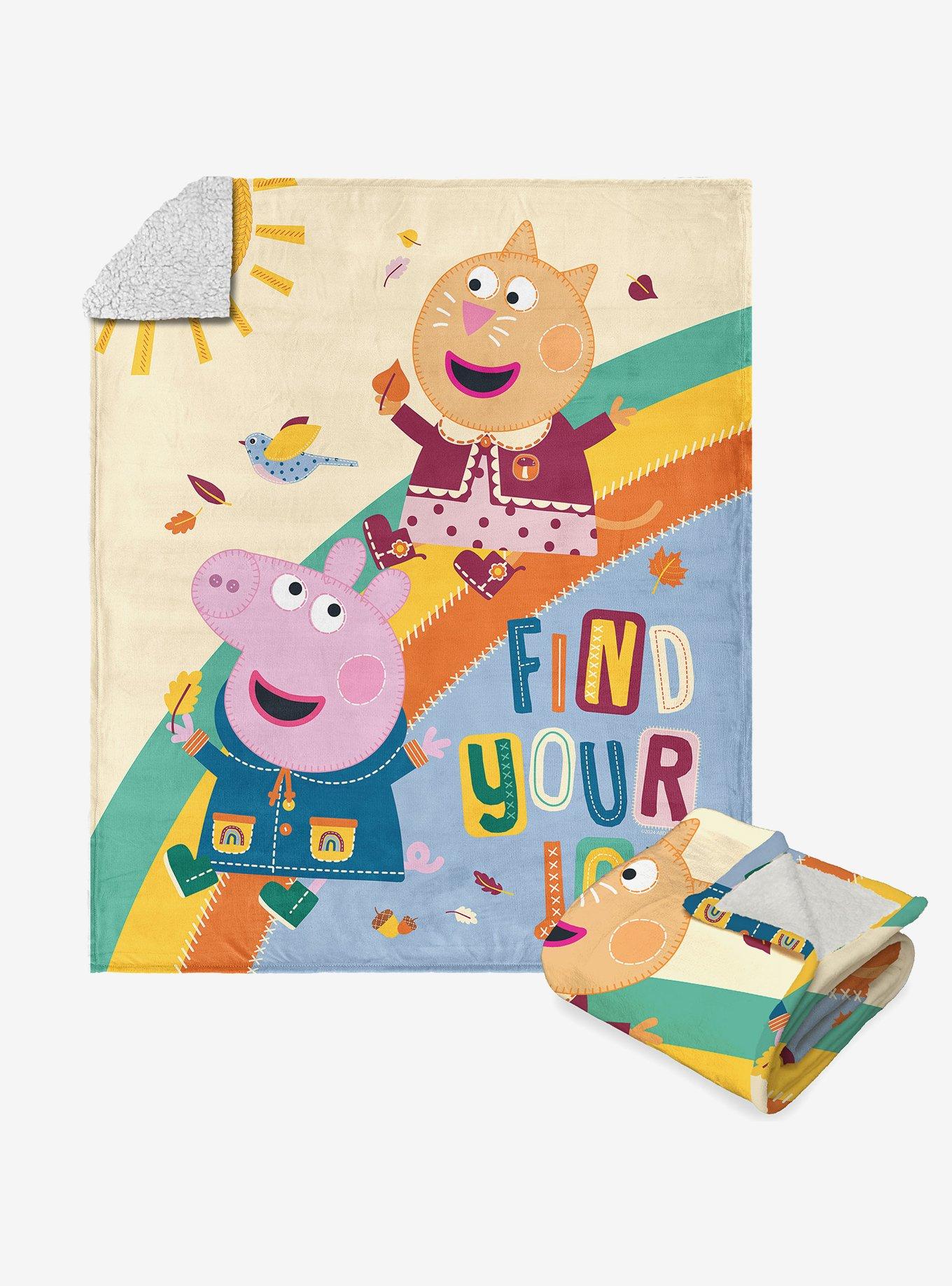 Peppa Pig Find Your Joy Silk Touch Sherpa Throw Blanket, , hi-res