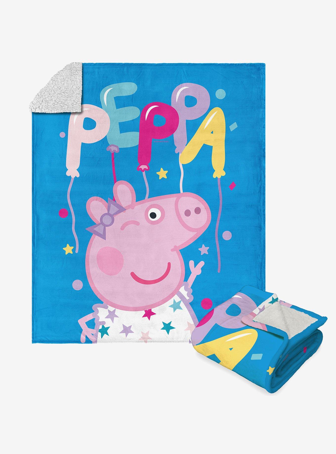 Peppa Pig Peppa Balloons Silk Touch Sherpa Throw Blanket , , hi-res