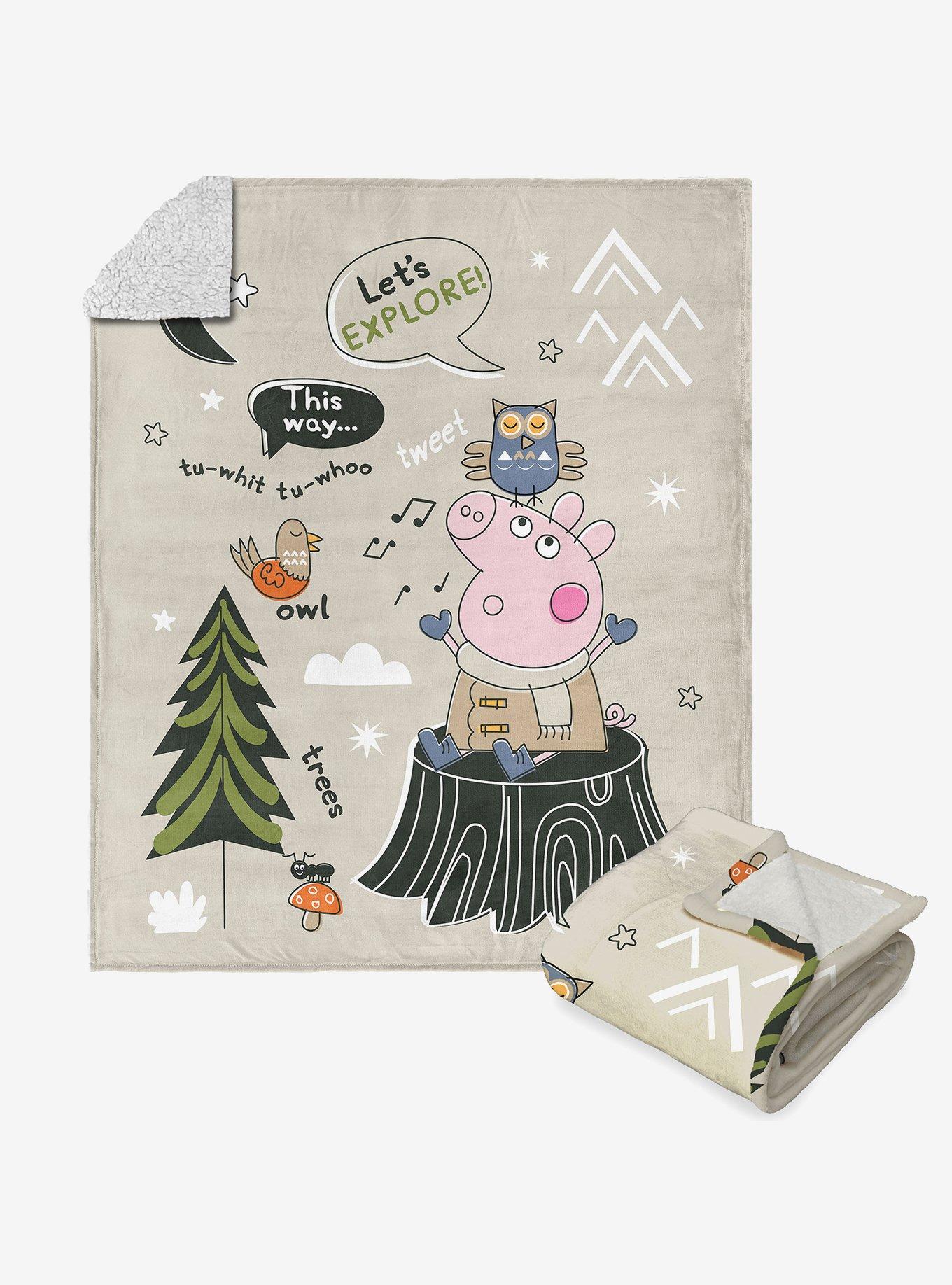 Peppa Pig This Way Silk Touch Sherpa Throw Blanket , , hi-res