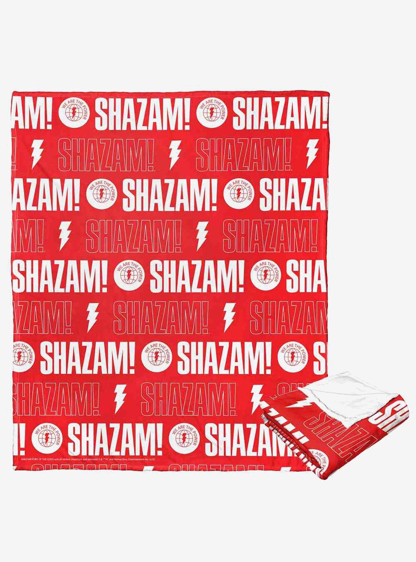 DC Comics Shazam Shazam Pattern Silk Touch Throw Blanket, , hi-res
