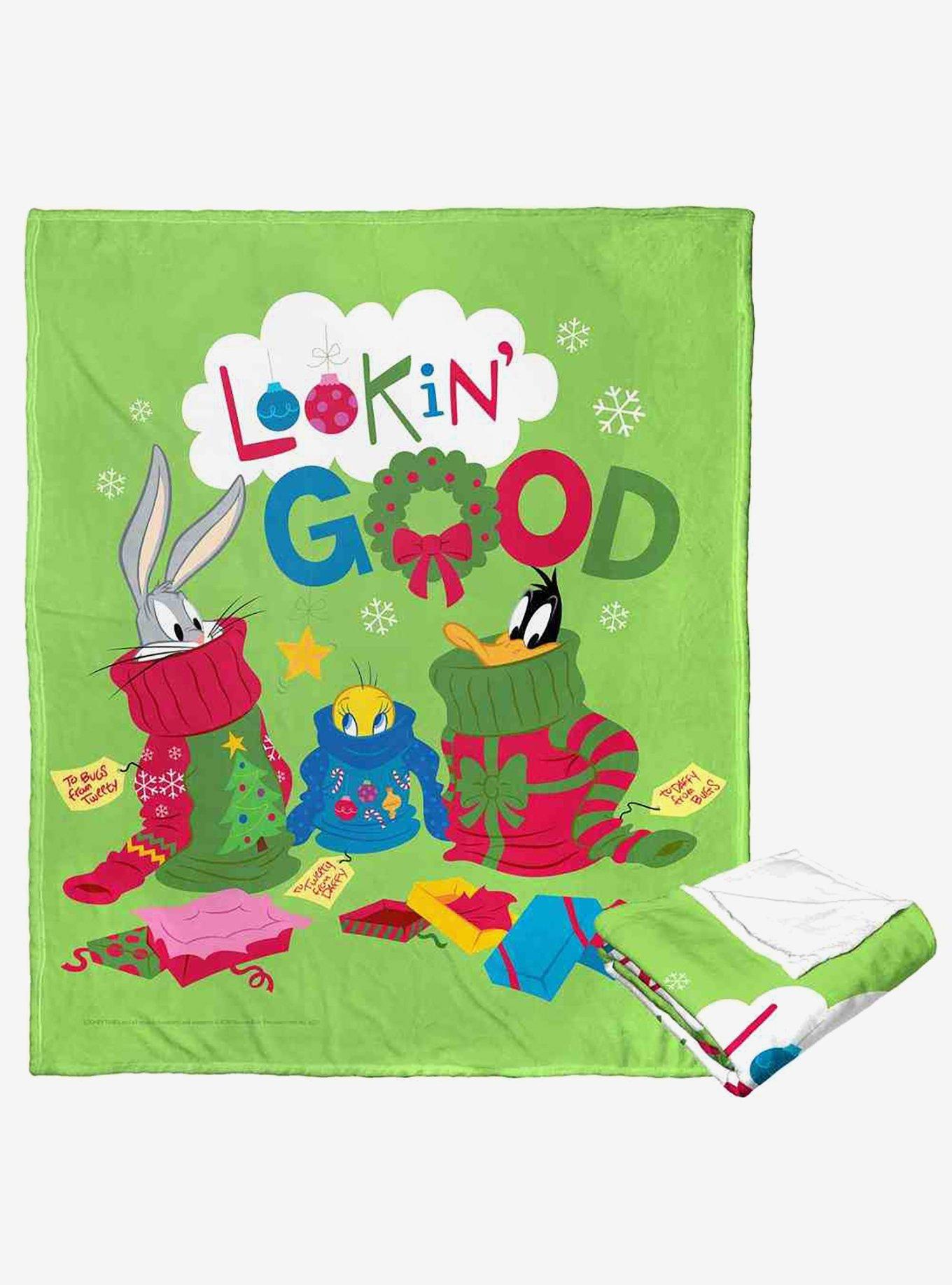 Looney Tunes Christmas Drip Silk Touch Throw Blanket, , hi-res