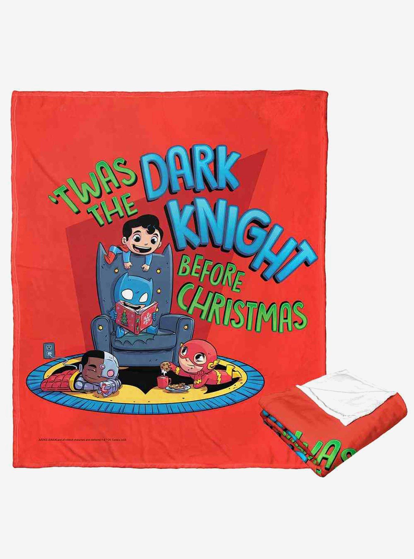 Justice League Dark Knight Before Christmas Silk Touch Throw Blanket, , hi-res