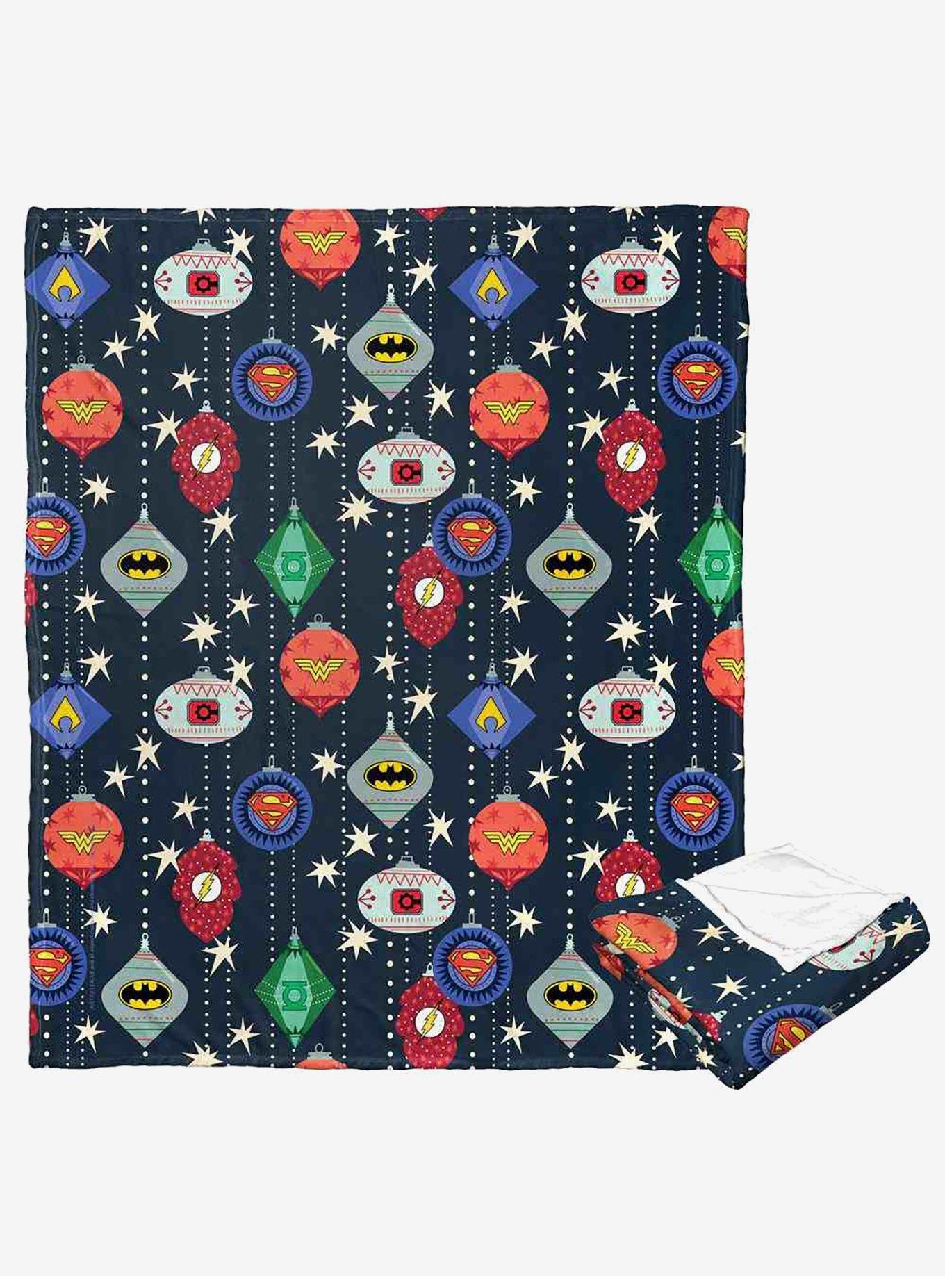 Justice League Hero Ornaments Silk Touch Throw Blanket, , hi-res