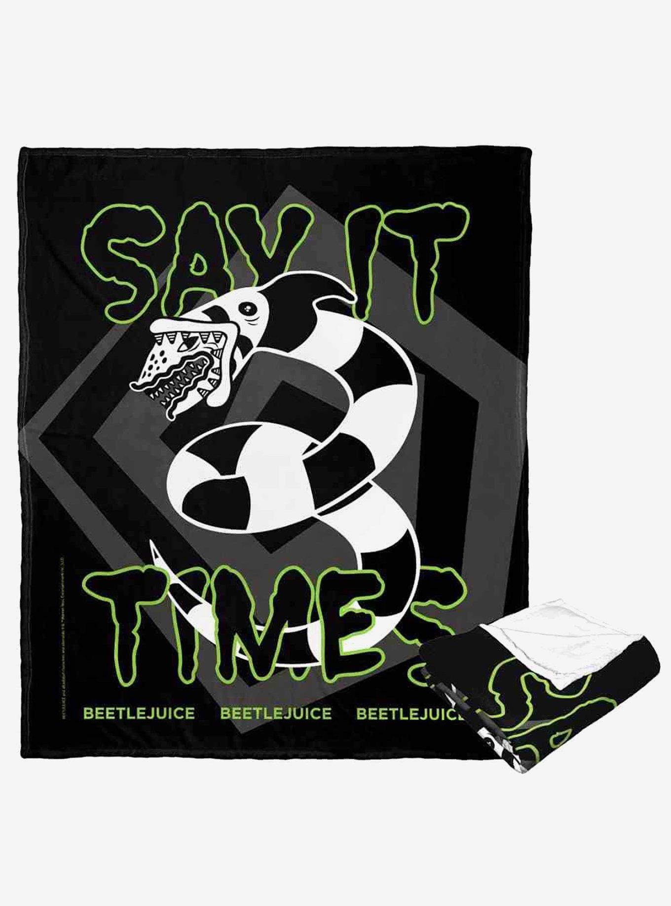 Beetlejuice Say It Three Times Silk Touch Throw Blanket, , hi-res