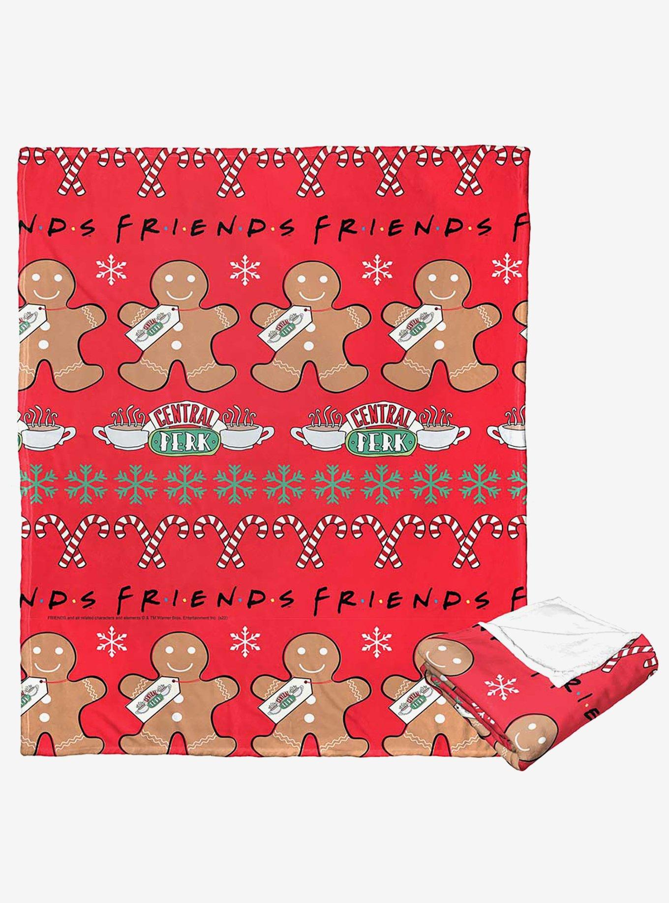 Friends Gingerbread Pattern Silk Touch Throw Blanket, , hi-res