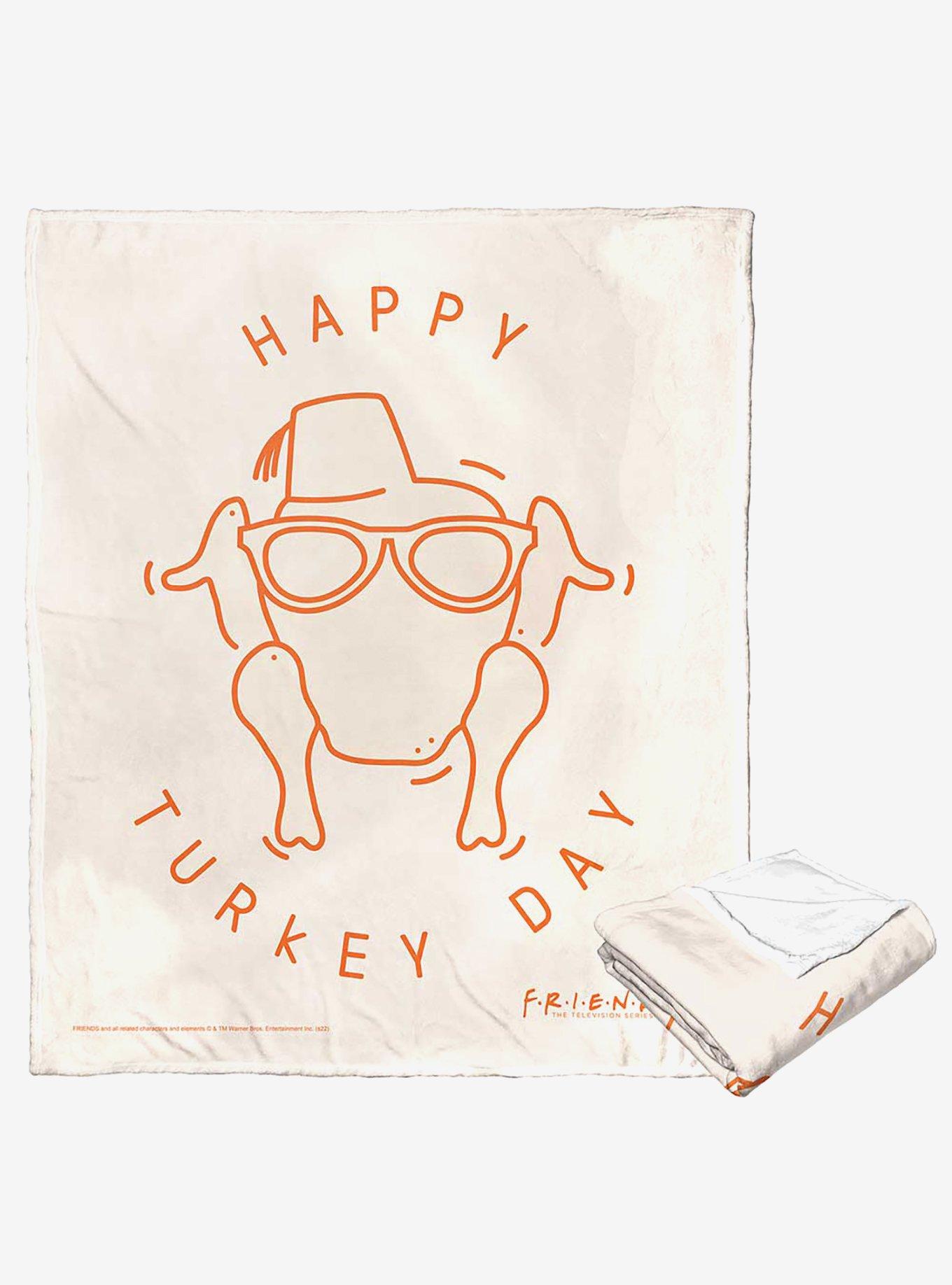 Friends Happy Turkey Day Silk Touch Throw Blanket, , hi-res