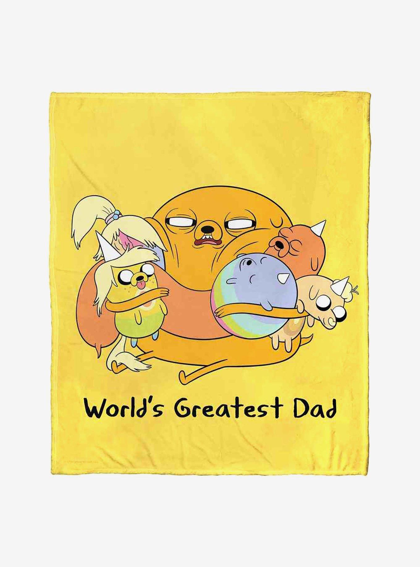 Adventure Time Worlds Greatest Dad Silk Touch Throw Blanket, , hi-res