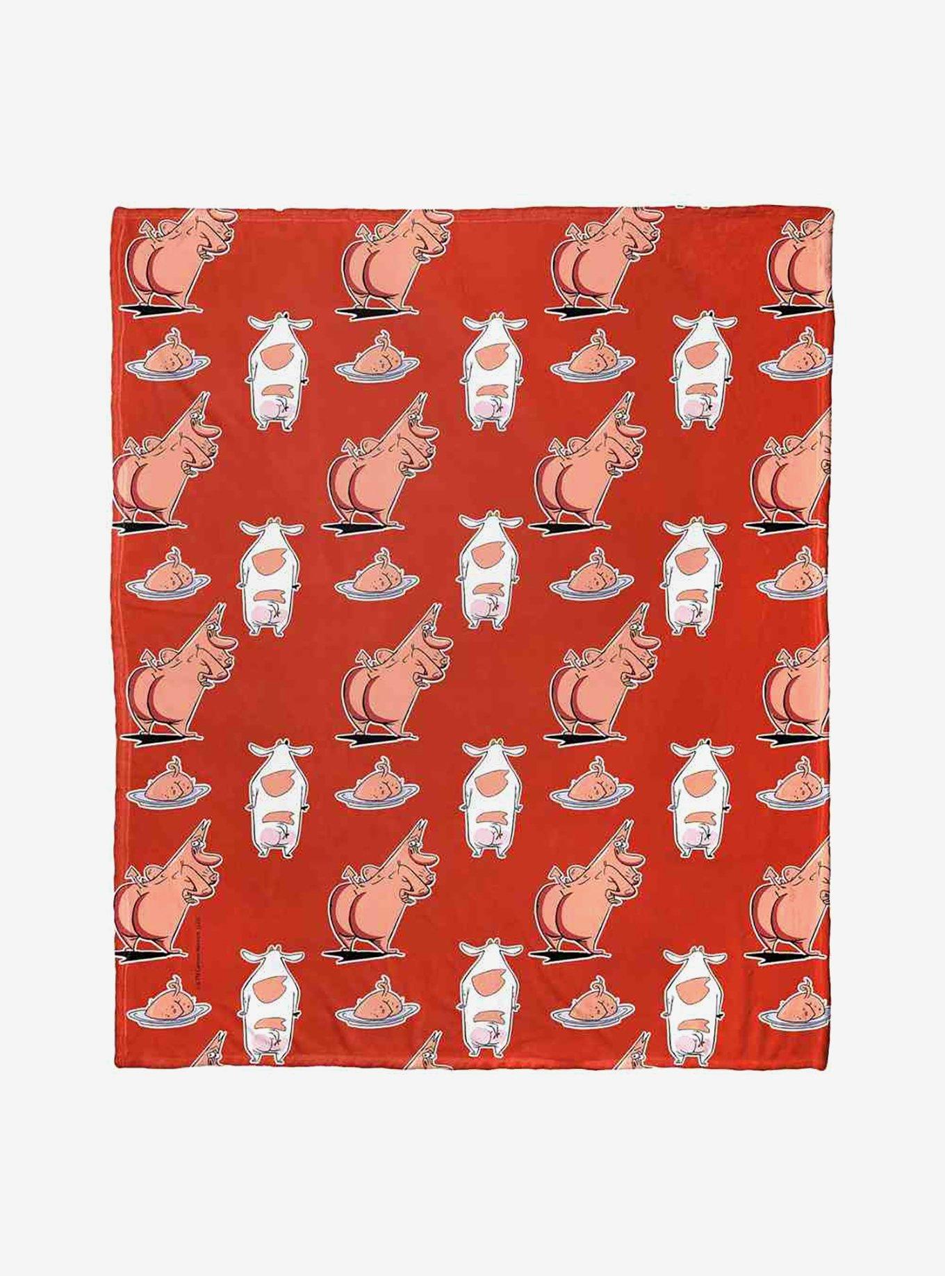 Cow And Chicken What The Butt Silk Touch Throw Blanket , , hi-res