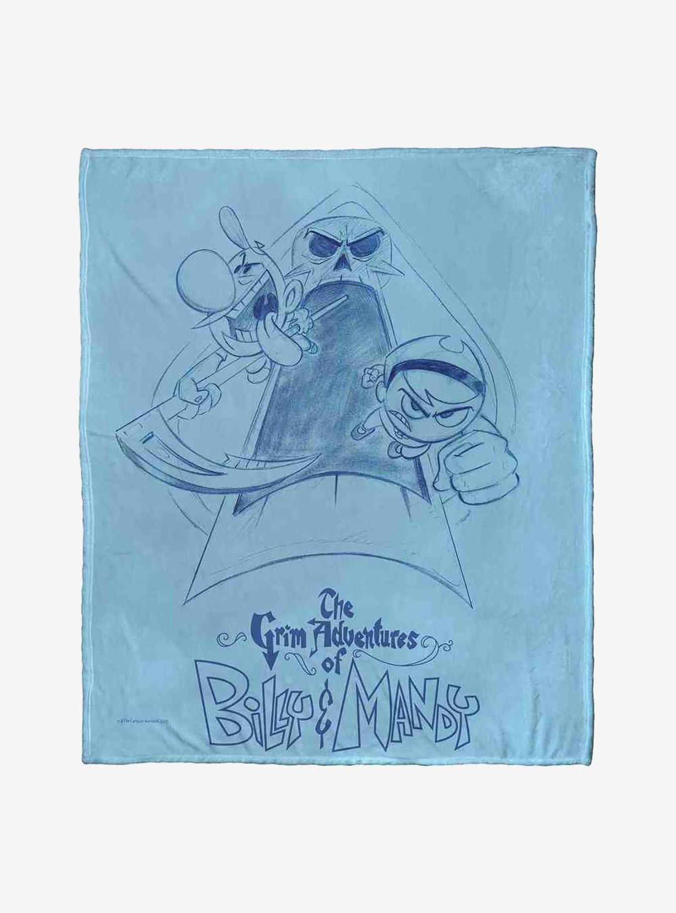 Billy And Mandy Friends With Death Silk Touch Throw Blanket , , hi-res