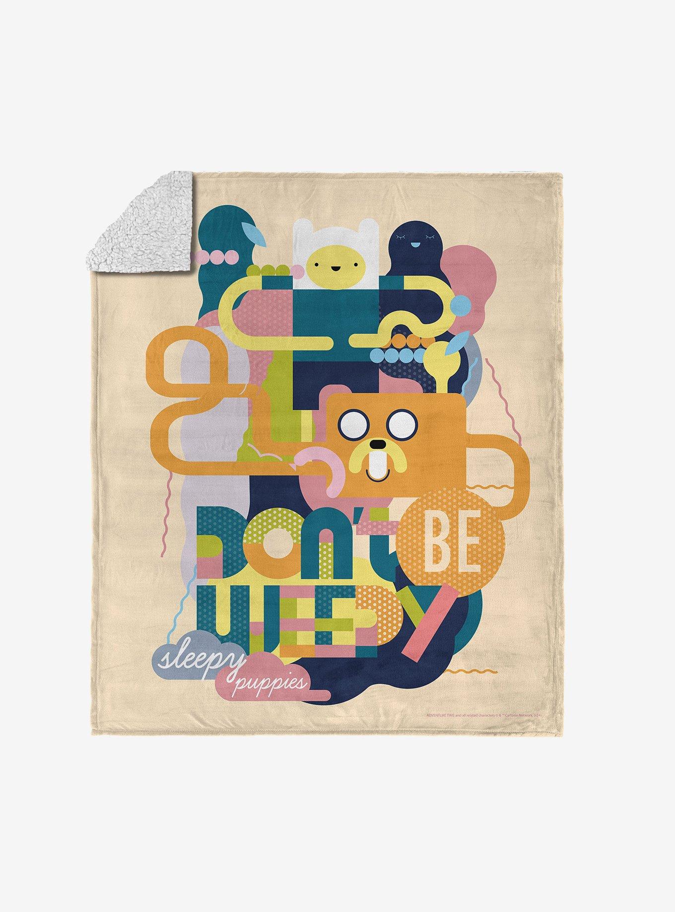 Adventure Time Sleepy Puppies Silk Touch Sherpa Throw Blanket , , hi-res