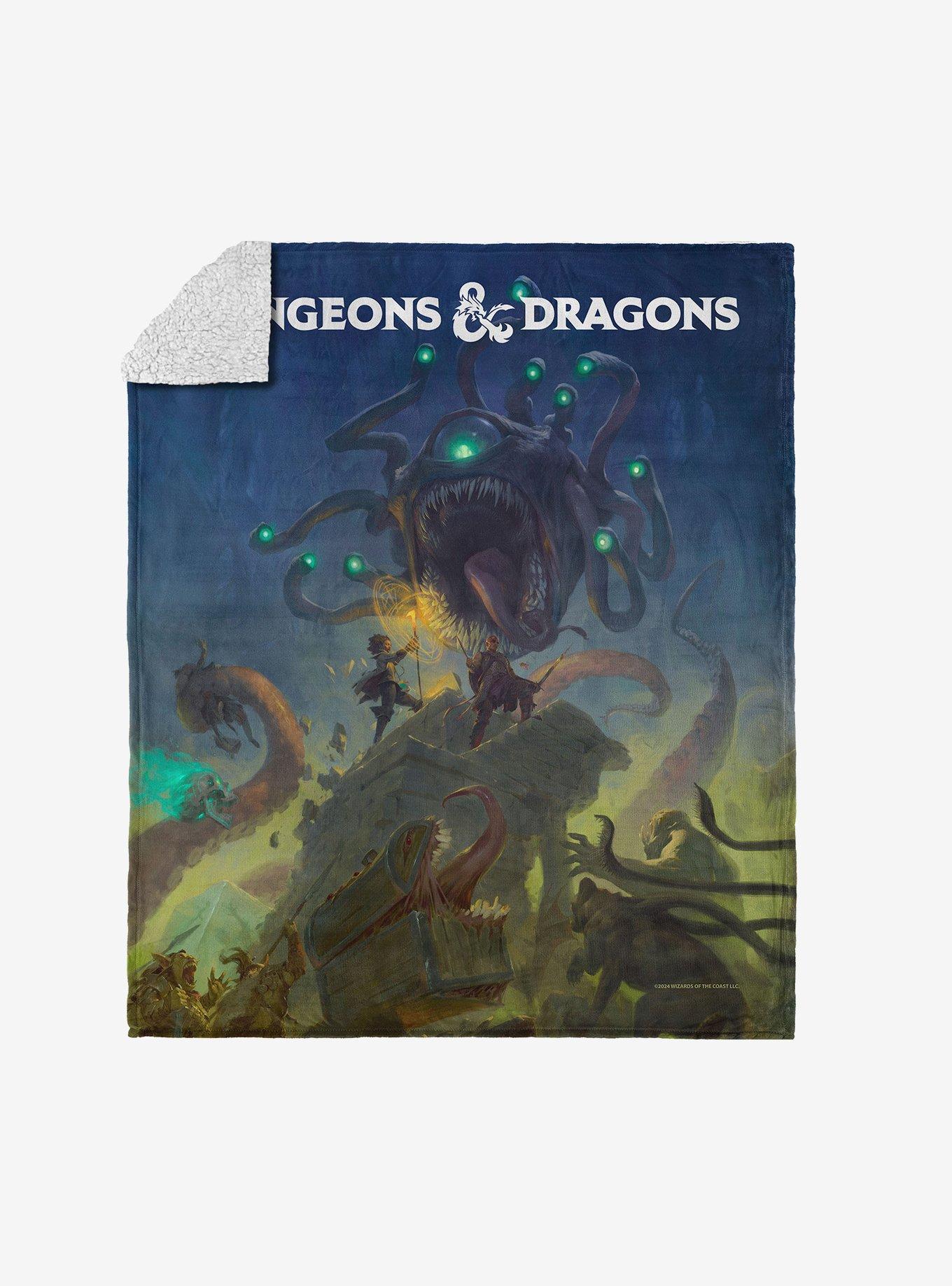 Dungeons & Dragons Epic Vision Owlbear vs Dragon Silk Touch Sherpa Throw Blanket , , hi-res