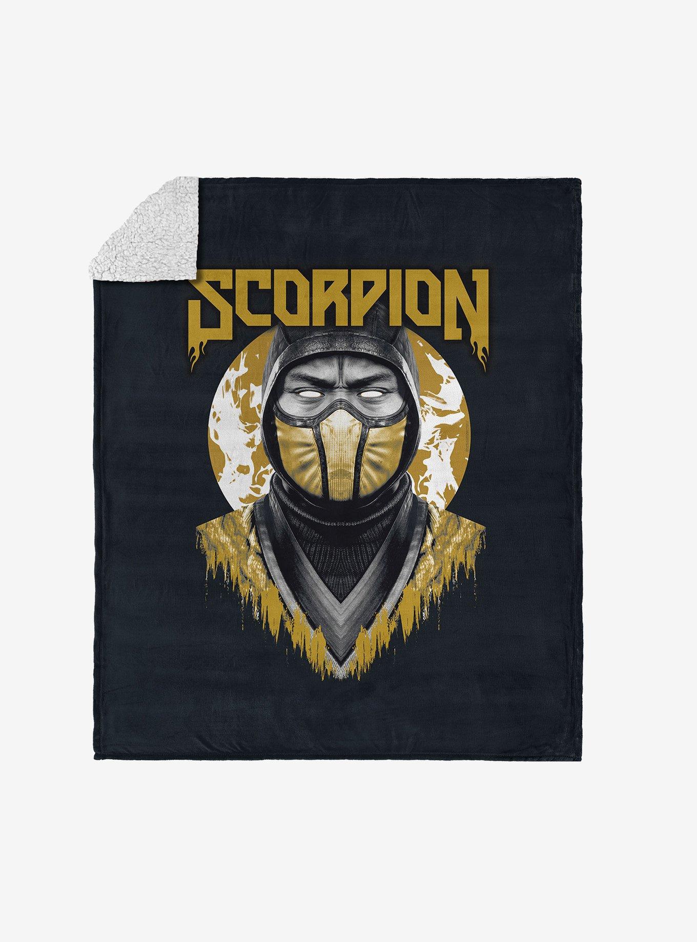 Mortal Kombat Scorpion Silk Touch Sherpa Throw Blanket , , hi-res