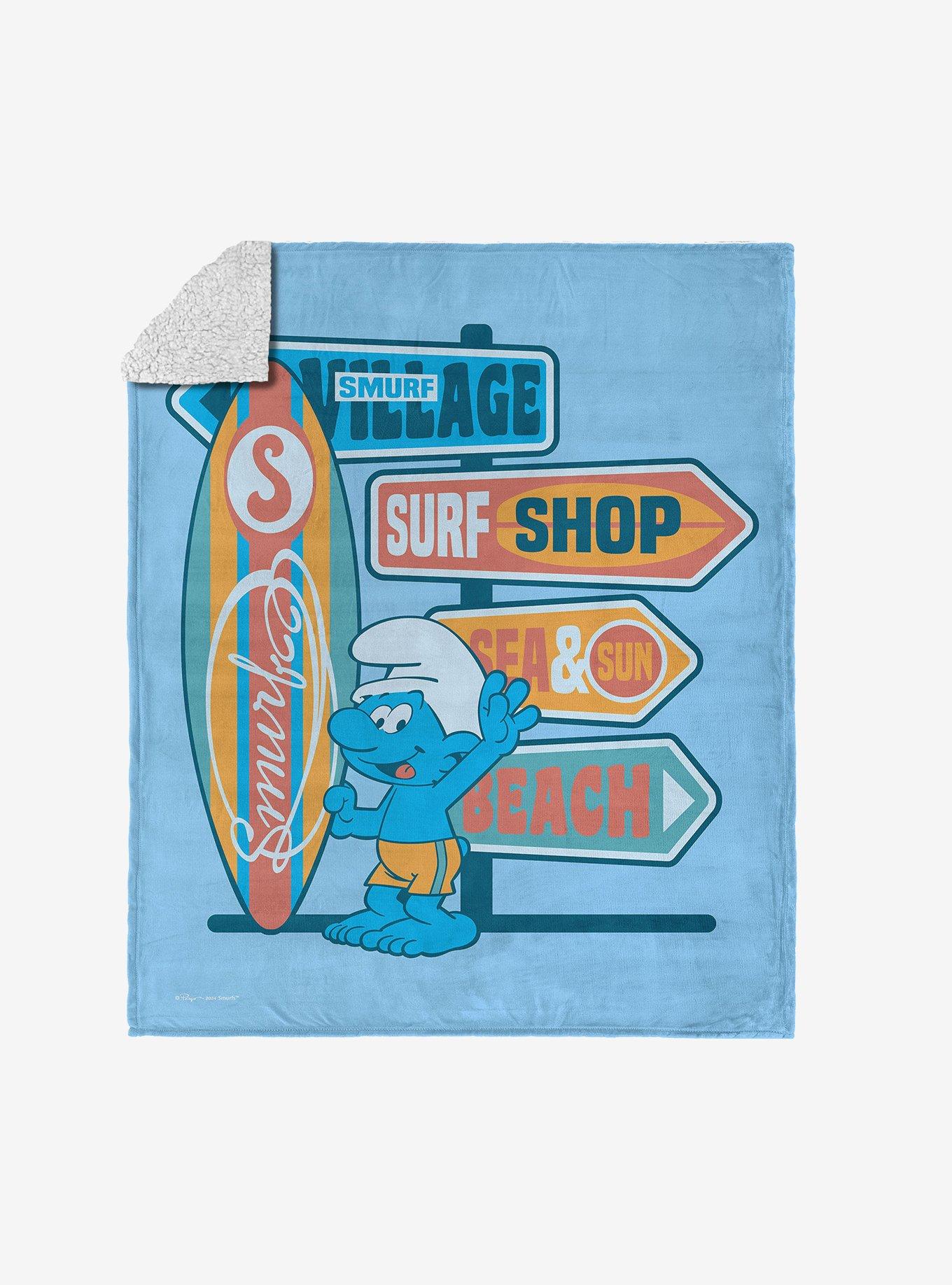 Smurfs Surf Shop Silk Touch Sherpa Throw Blanket , , hi-res