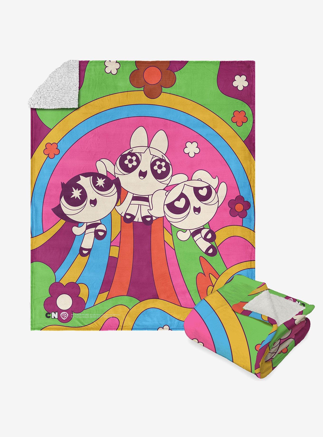 Powerpuff Girls Groovy Girls Silk Touch Sherpa Throw Blanket , , hi-res