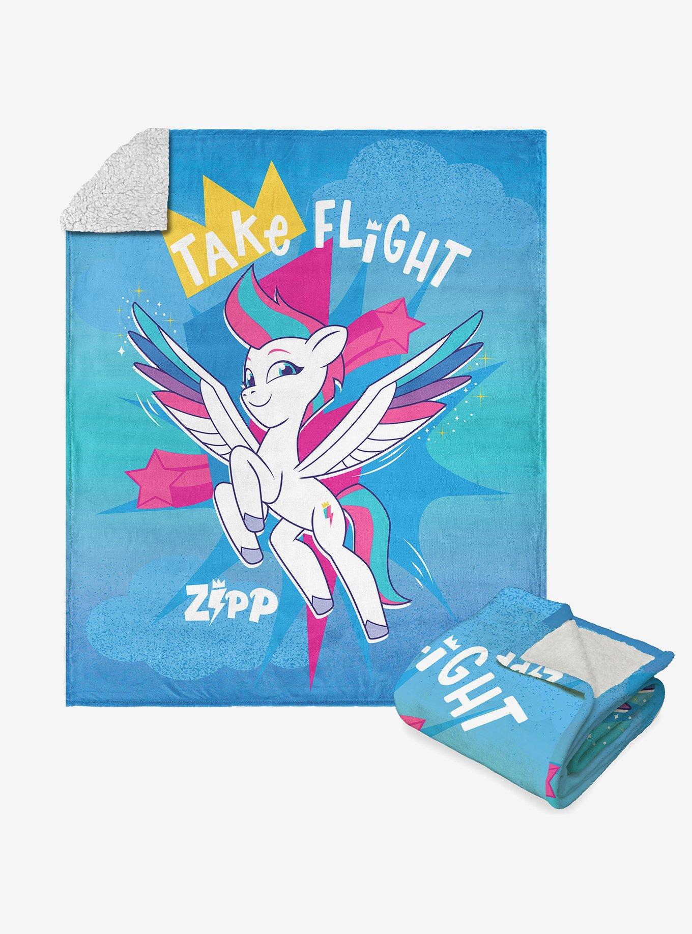 My Little Pony Take Flight Zip Silk Touch Sherpa Throw Blanket , , hi-res