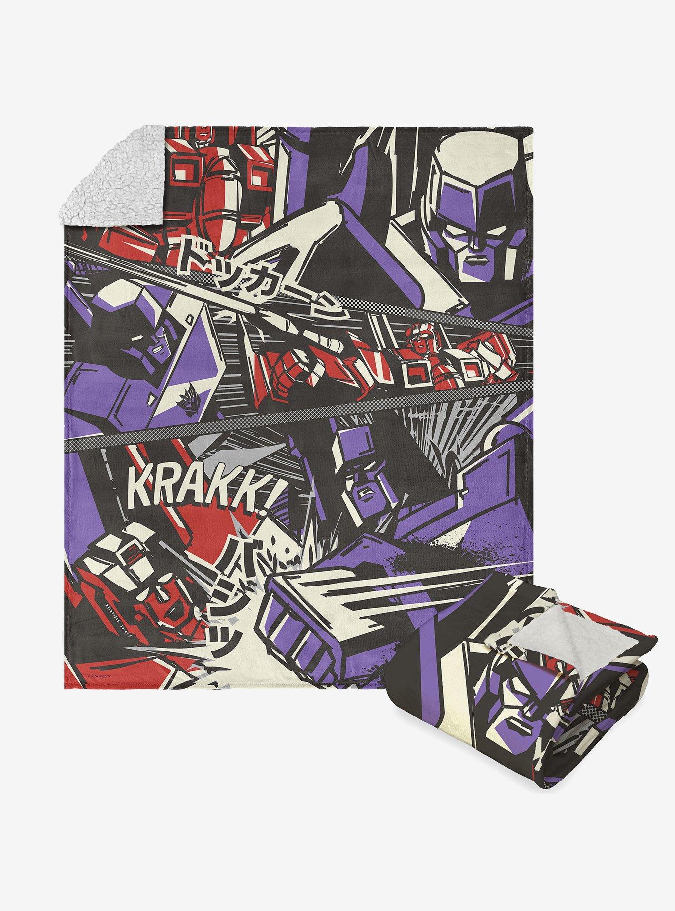 Transformers Comic Battle Silk Touch Sherpa Throw Blanket, , hi-res