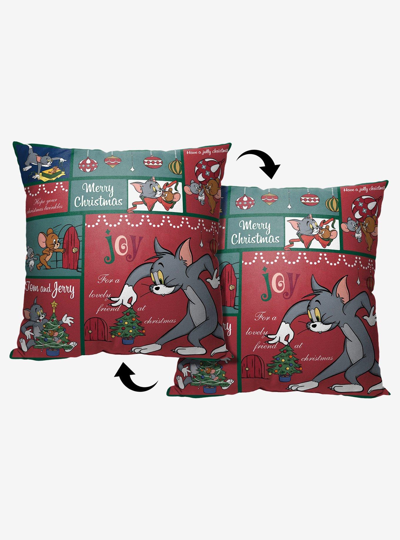 Tom And Jerry Christmas Compliation Throw Pillow , , hi-res