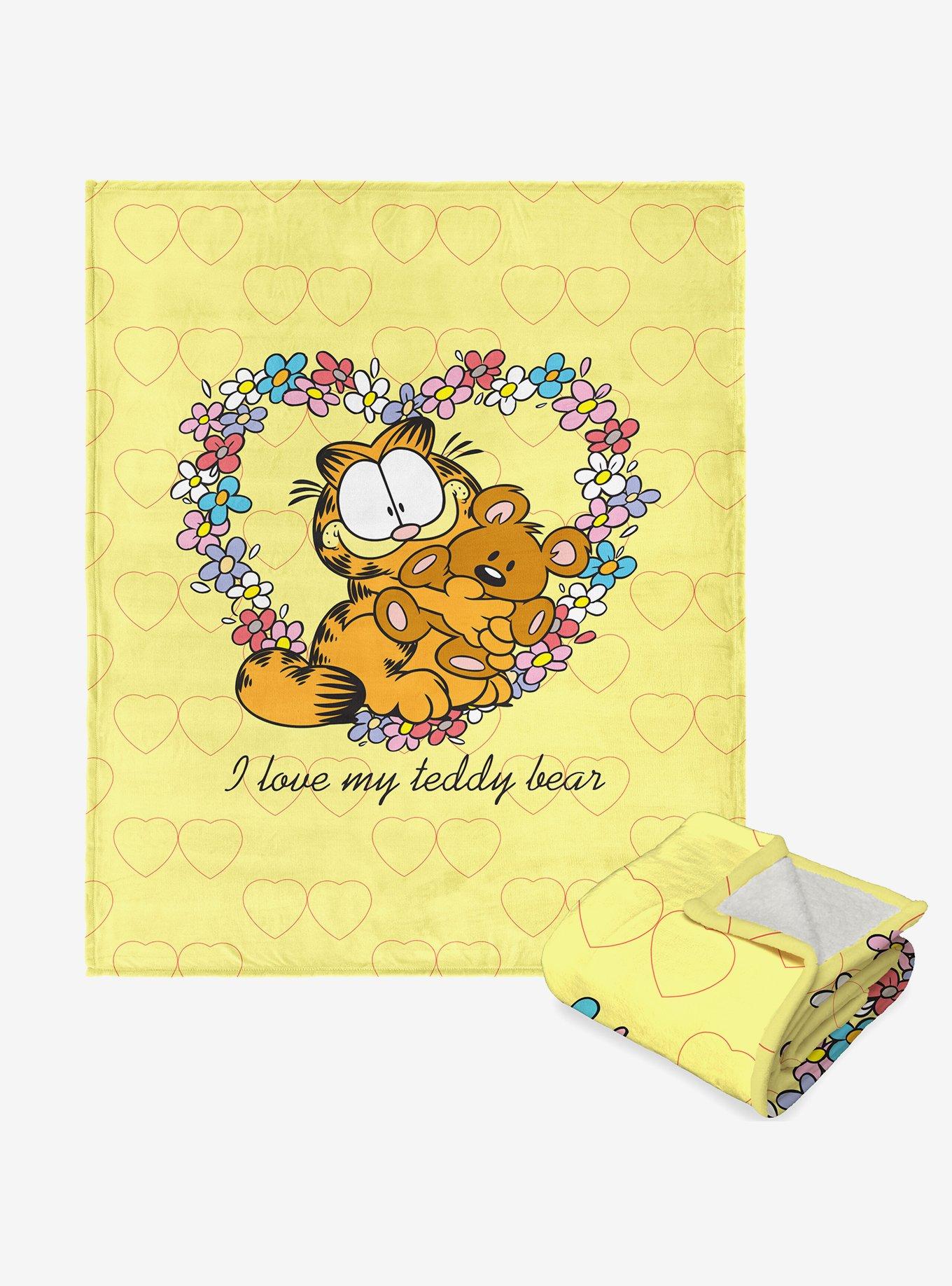 Garfield Teddy Bear Silk Touch Sherpa Throw Blanket , , hi-res