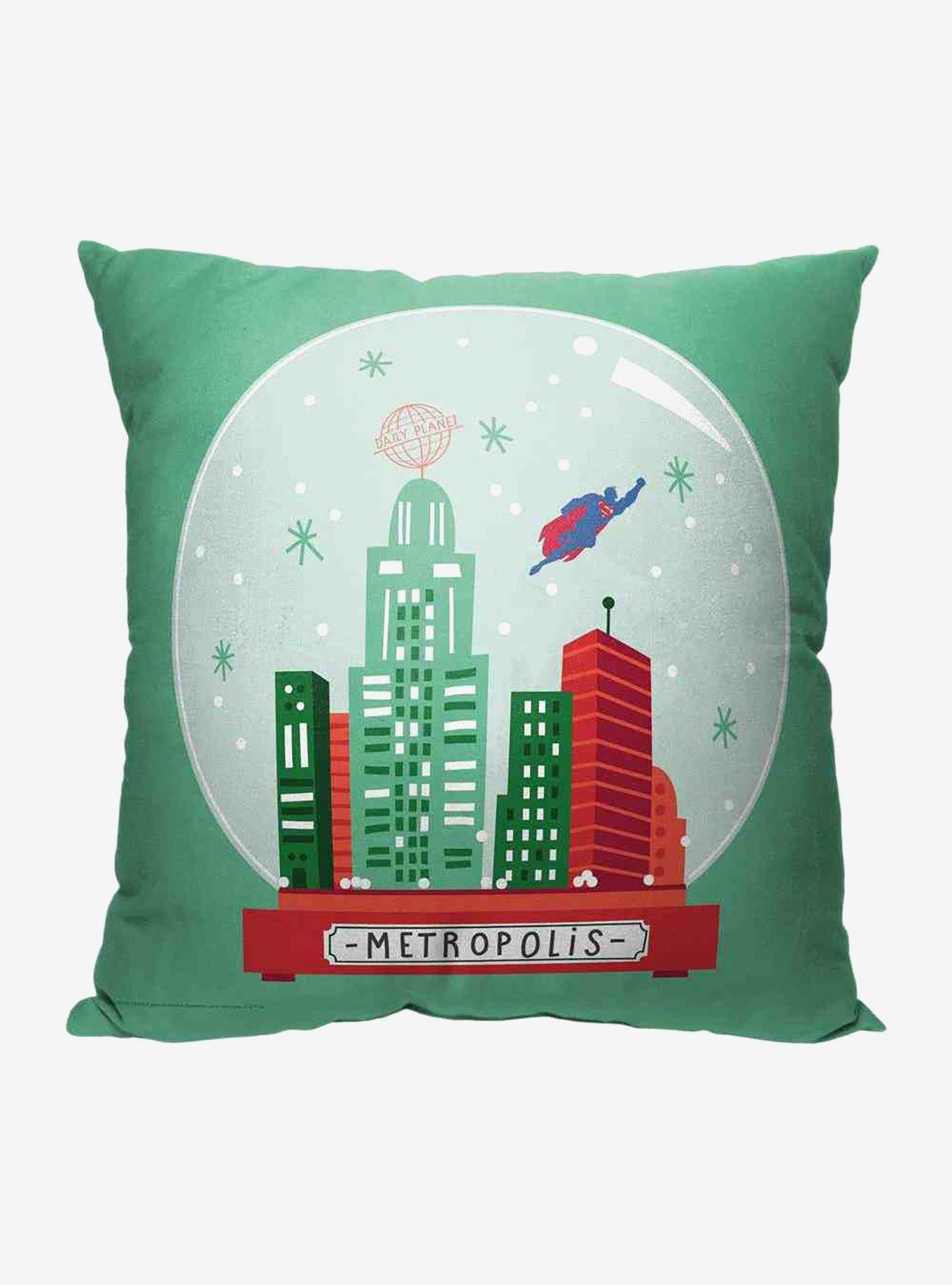 Justice League Metropolis Globe Throw Pillow, , hi-res