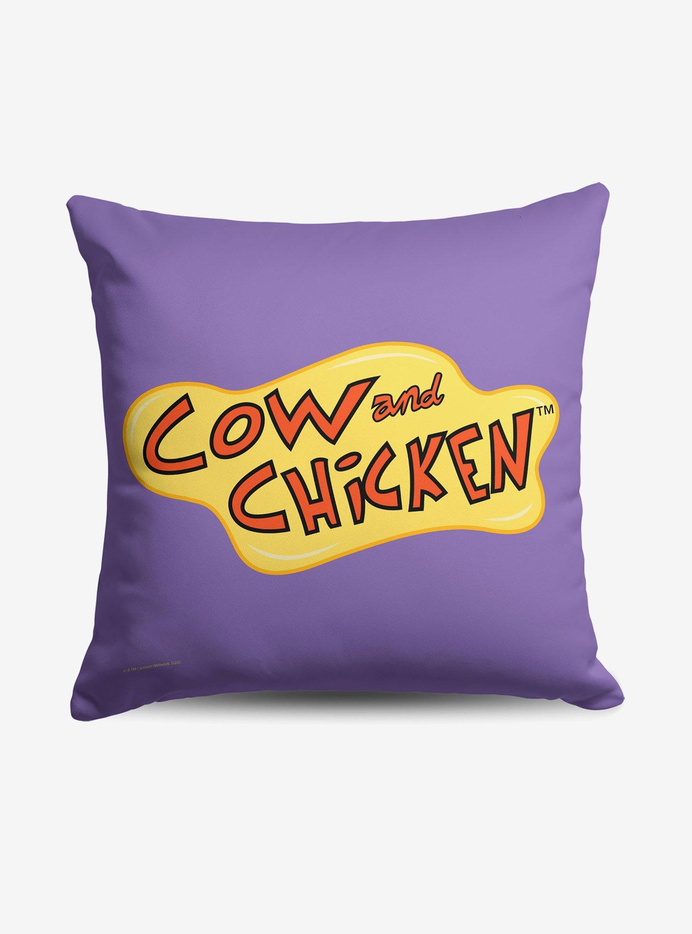 Cow And Chicken Logo Throw Pillow, , hi-res