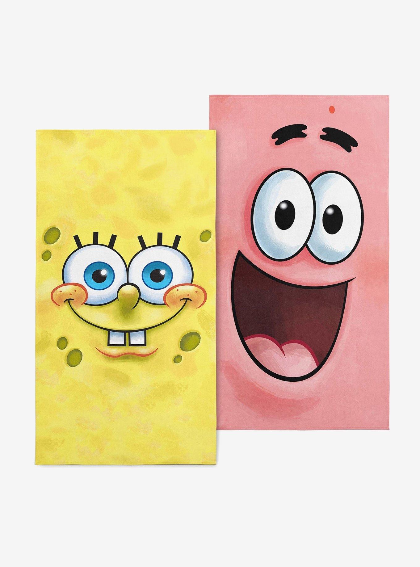 SpongeBob SquarePants Face + Patrick Face Beach Towel 2 Pack , , hi-res