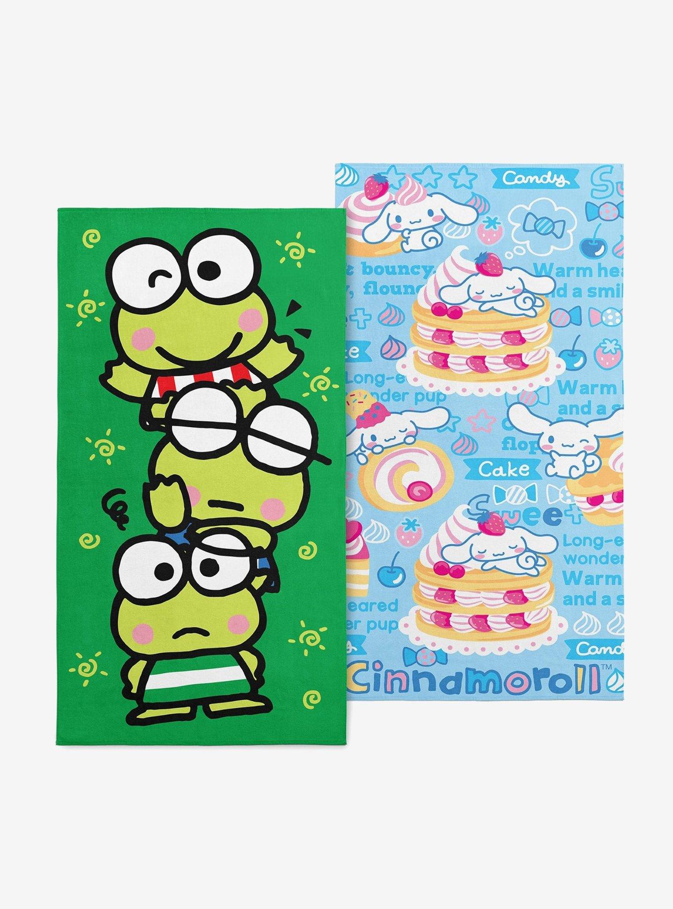 Keroppi and Cinnamoroll Keroppi Trio + Sweet Cinnamoroll 2-Pack Beach Towel , , hi-res