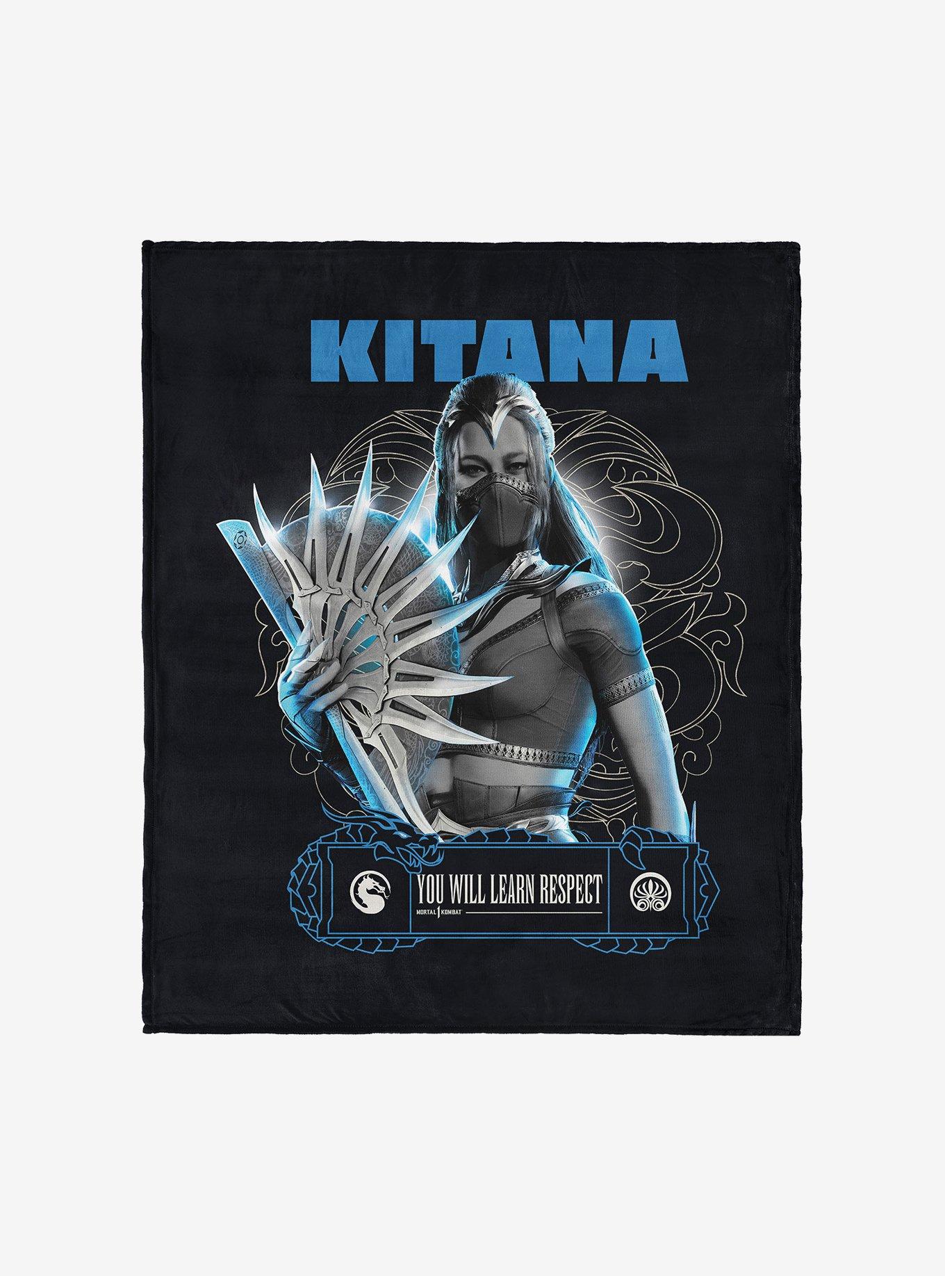 Mortal Kombat Kitana Learn Respect Silk Touch Throw Blanket , , hi-res