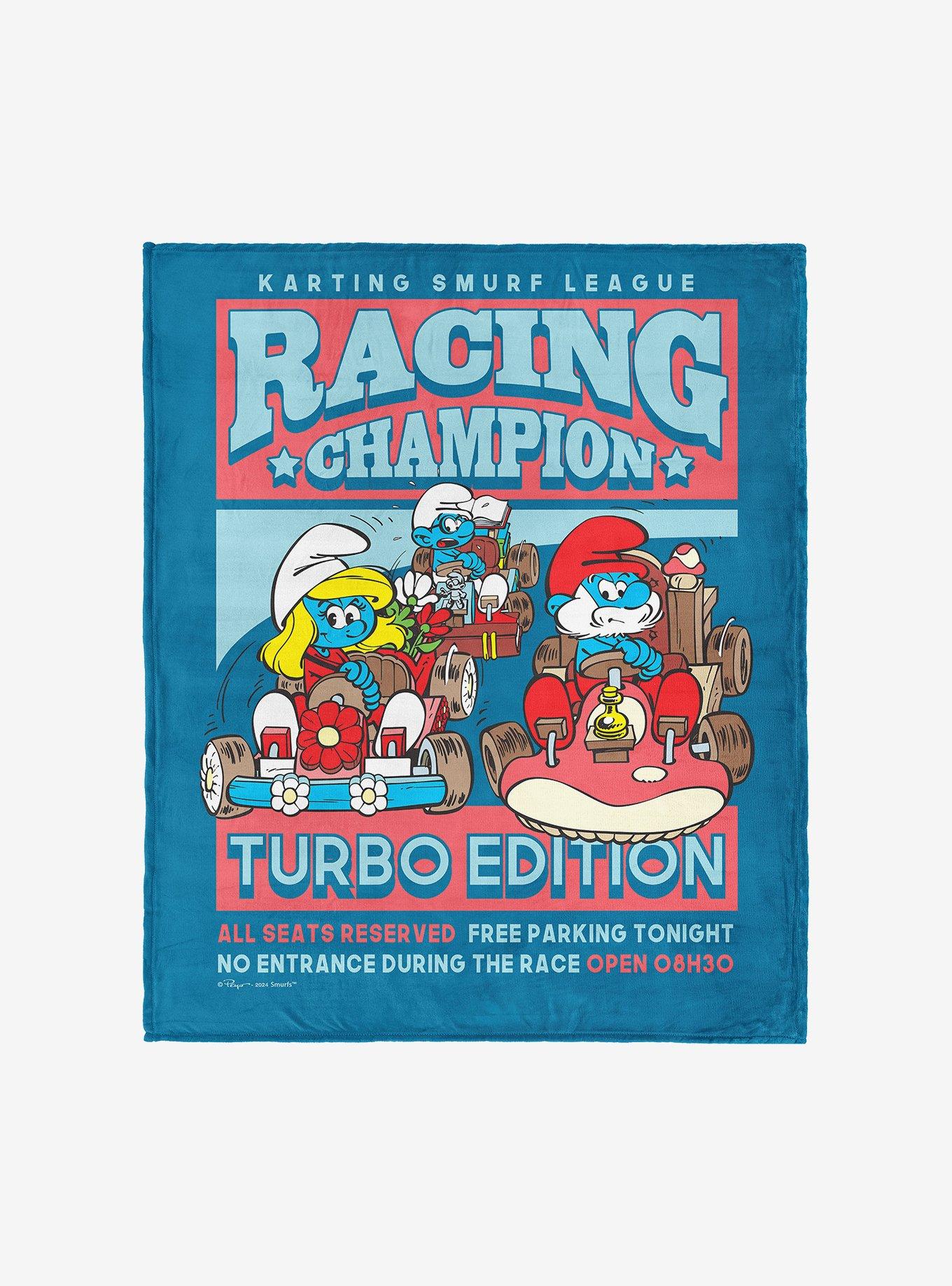 Smurfs Smurf Racing Silk Touch Throw Blanket , , hi-res