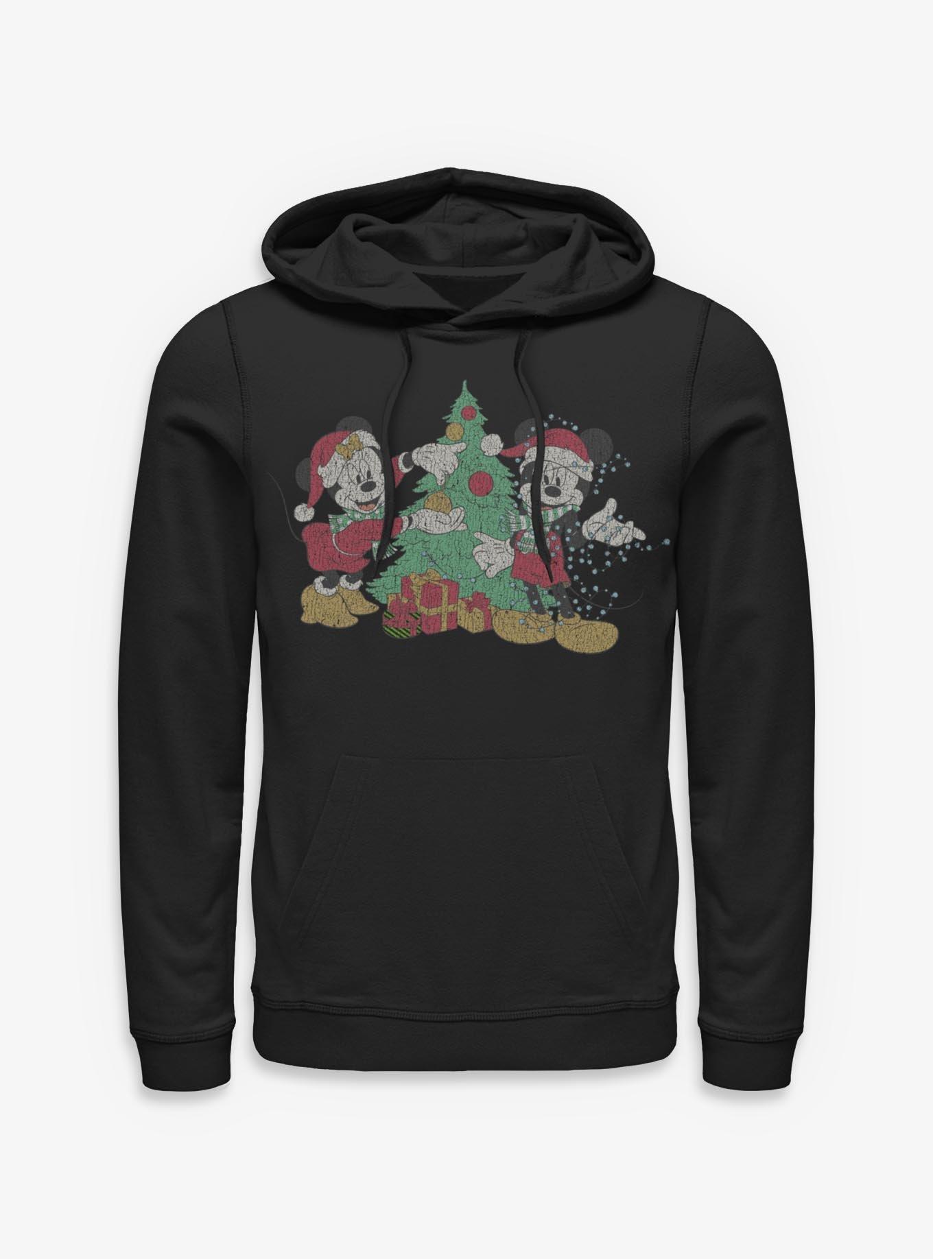 Disney Mickey Mouse & Minnie Christmas Couple Vintage Style Hoodie