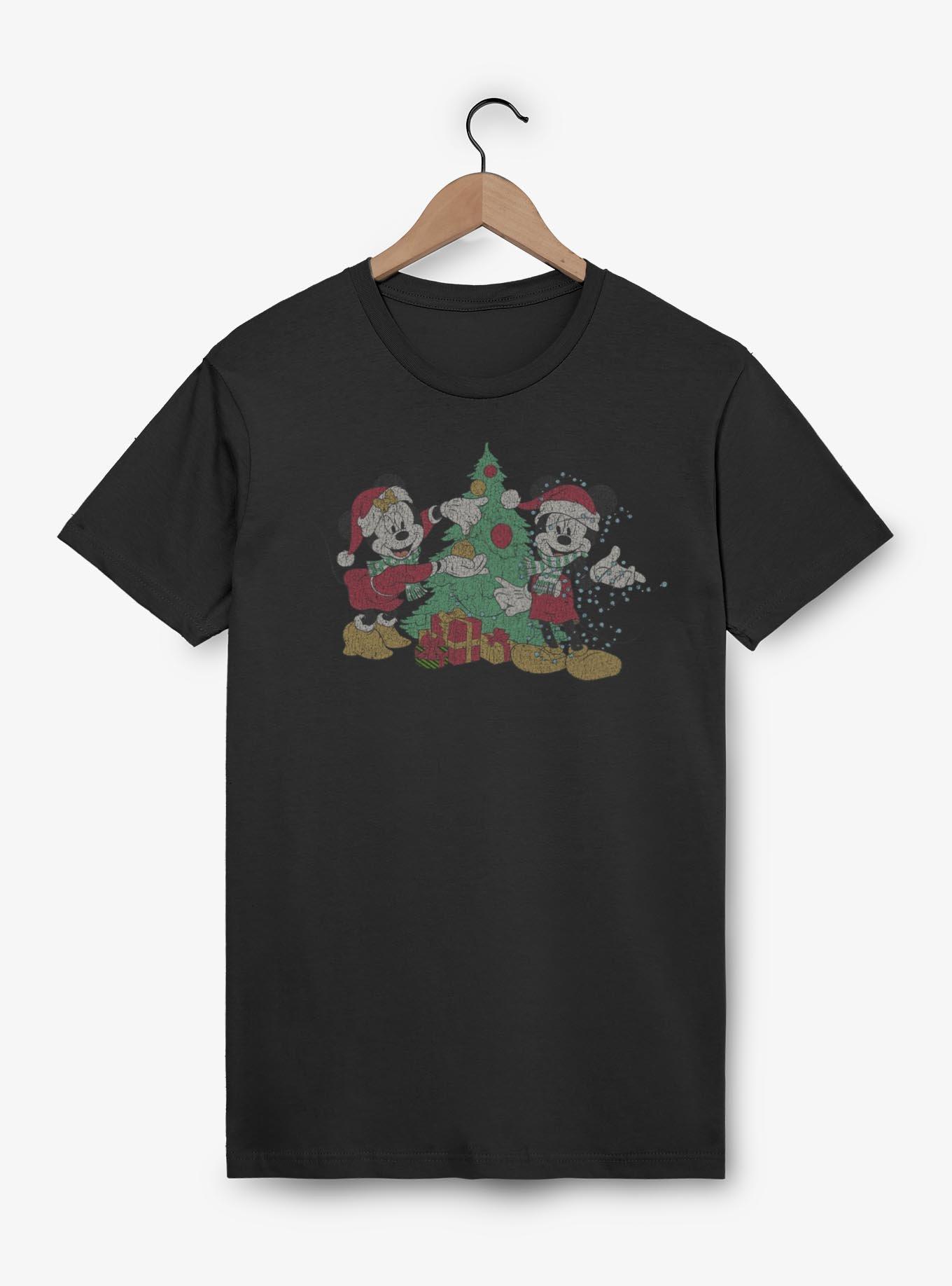 Disney Mickey Mouse & Minnie Christmas Couple Vintage Style T-Shirt, , hi-res